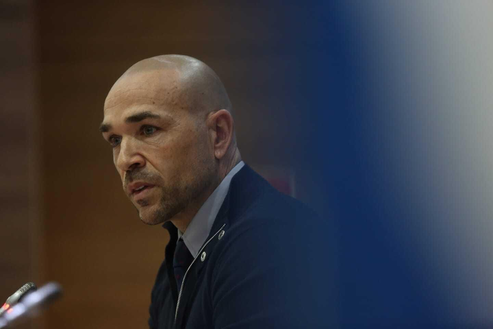 La comparecencia de Manolo Gaspar en La Rosaleda, en fotos