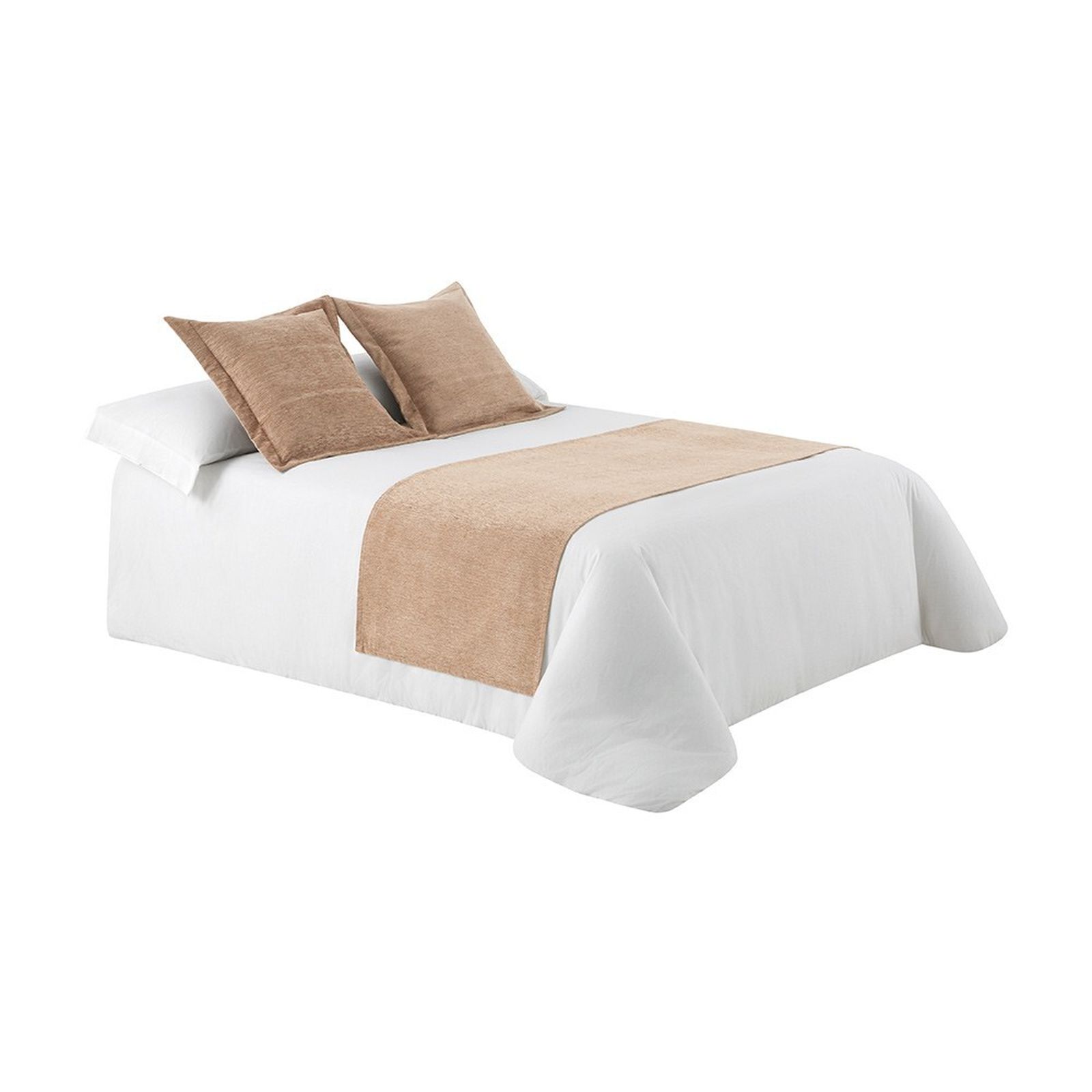 Un modelo de cama vestida con 'pie de cama'.