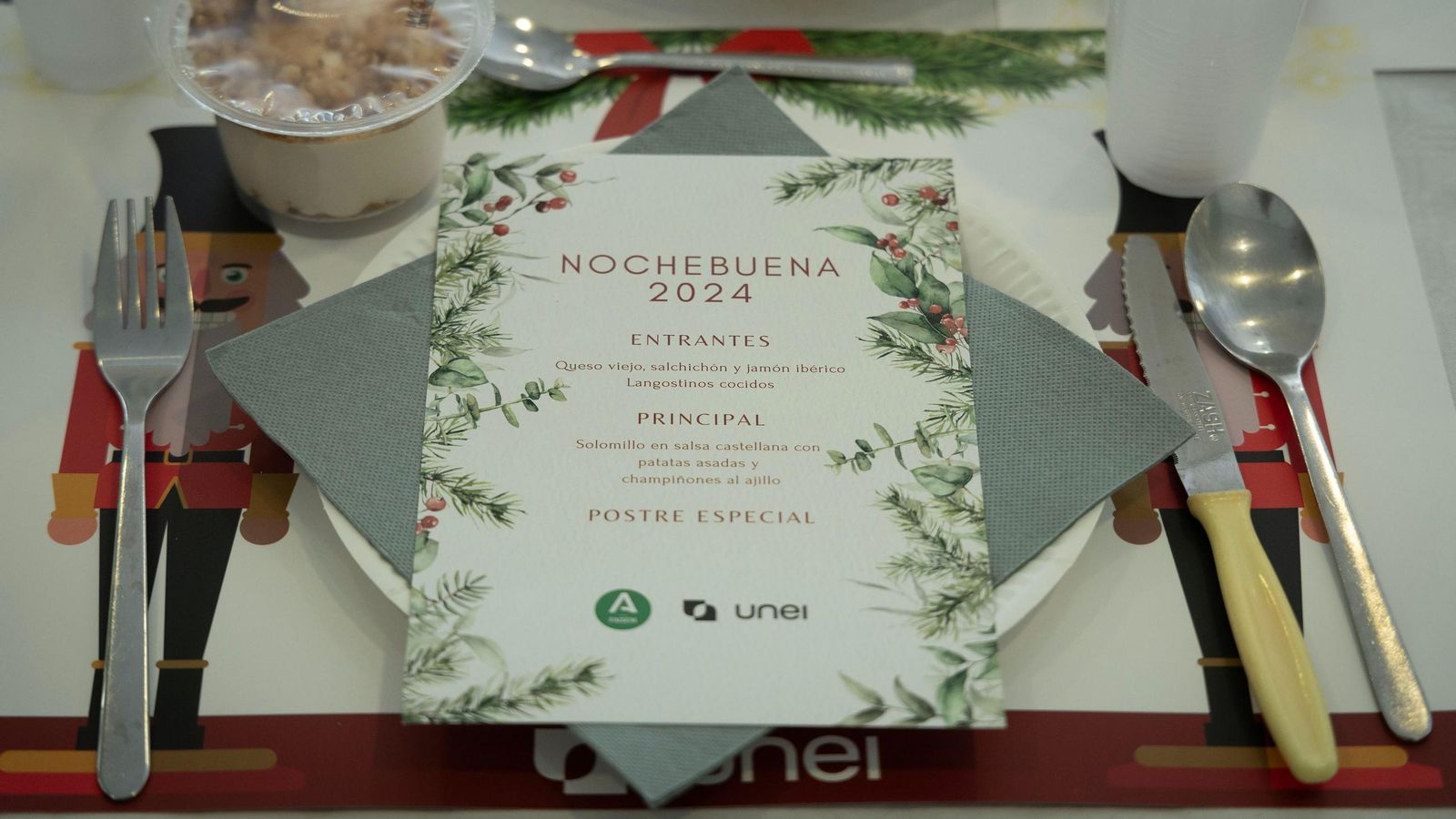 La tarjeta con el menú de Nochebuena de 2024