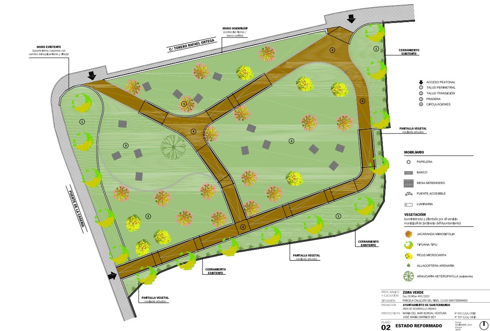 Así será la nueva zona verde en el callejón de El Pino