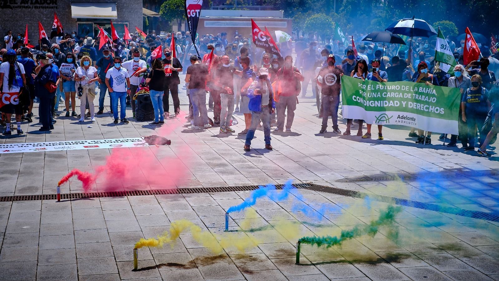 Un momento de la protesta.
