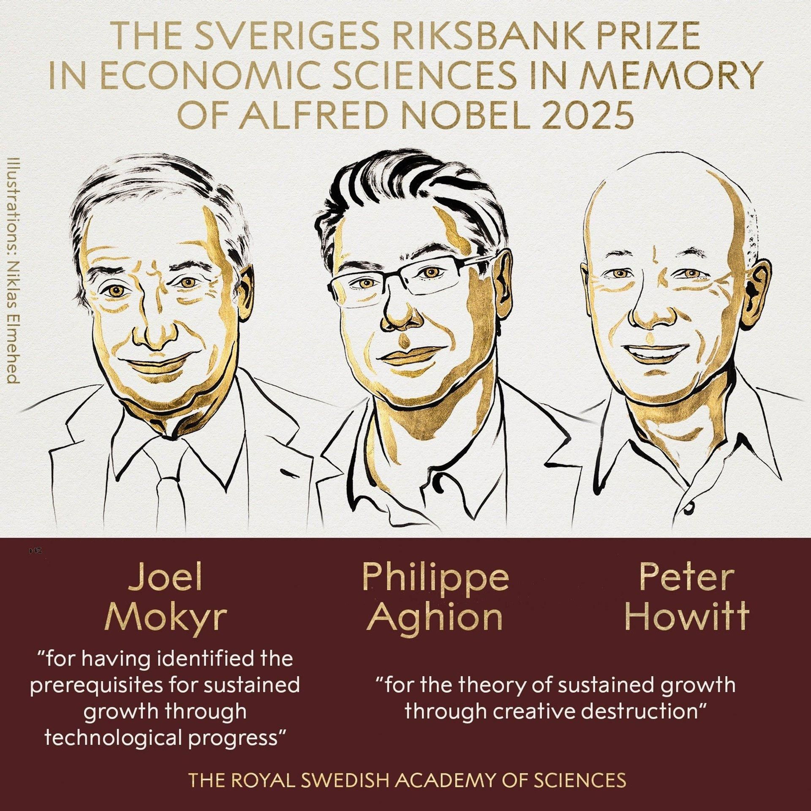 Joel Mokyr, Philippe Aghion y Peter Howitt