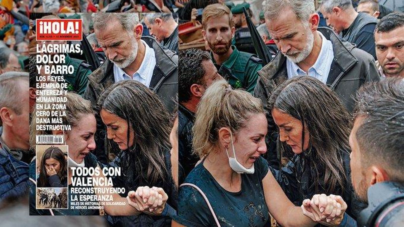 Los Reyes en Paiporta, en la portada de '¡Hola!'