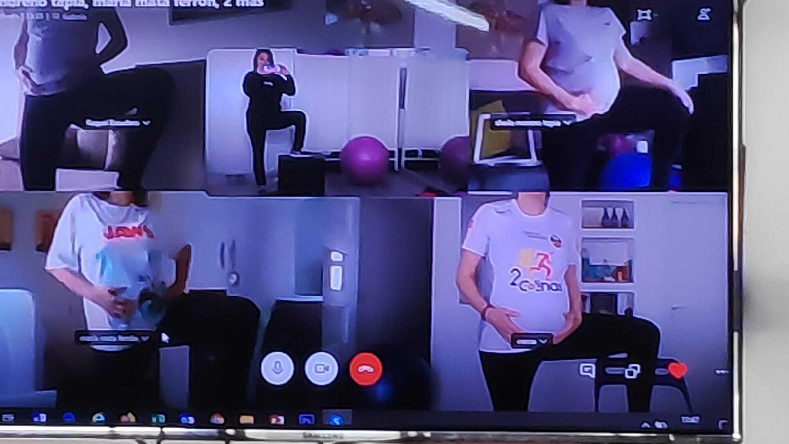 Otra imagen de los entranamientos online.