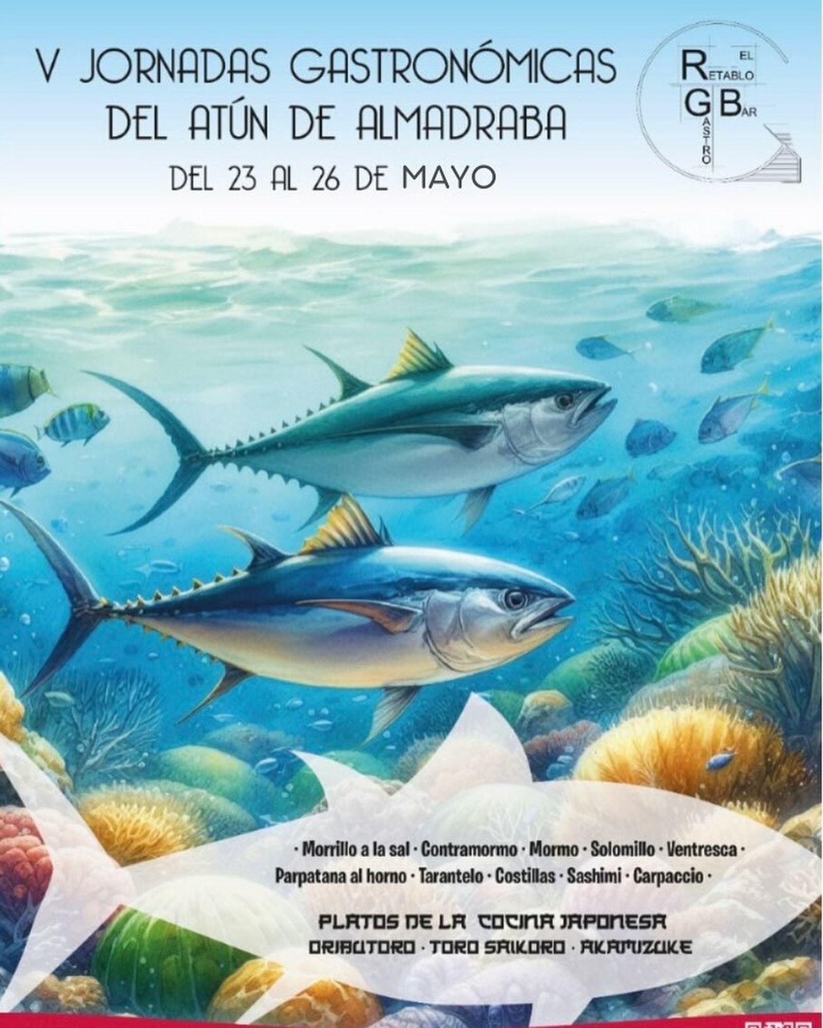 Cartel de las V Jornadas Gastronómicas de Atún de Almadraba en Arcos.