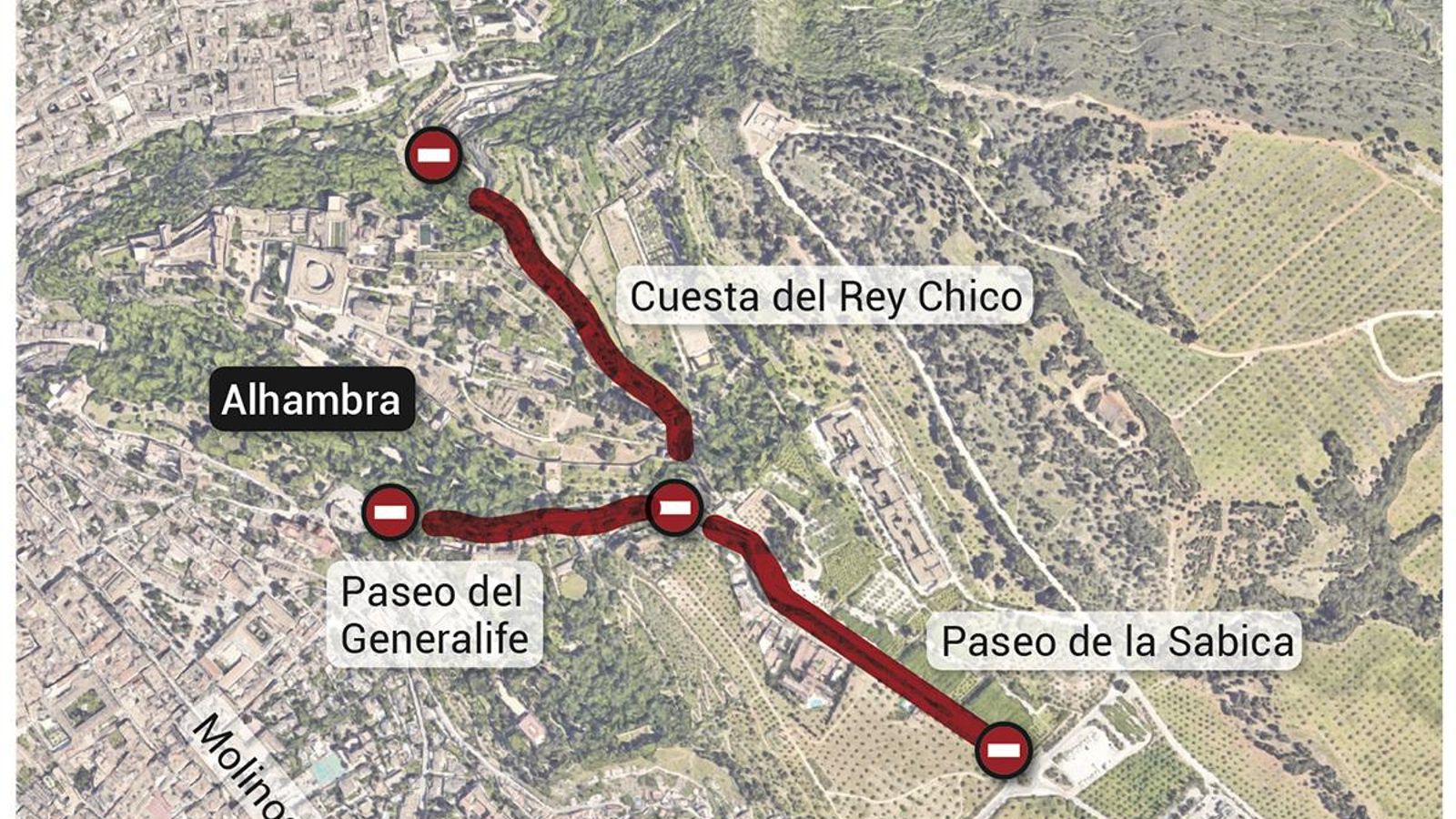 Dispositivo en torno a la Alhambra. Fuente: Ayuntamiento de Granada.