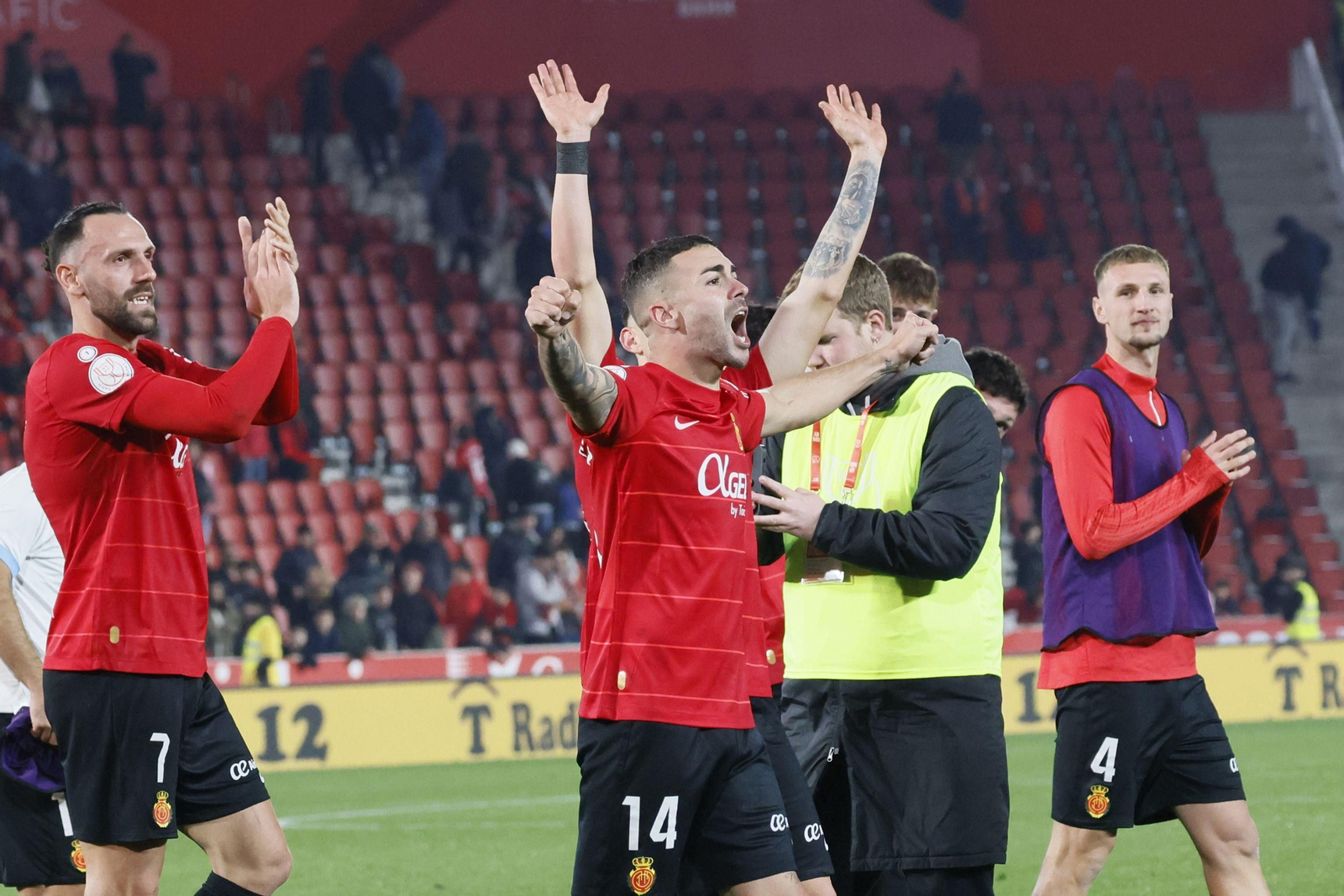 Los jugadores del Mallorca celebran su pase a semifinales de la Copa del Rey