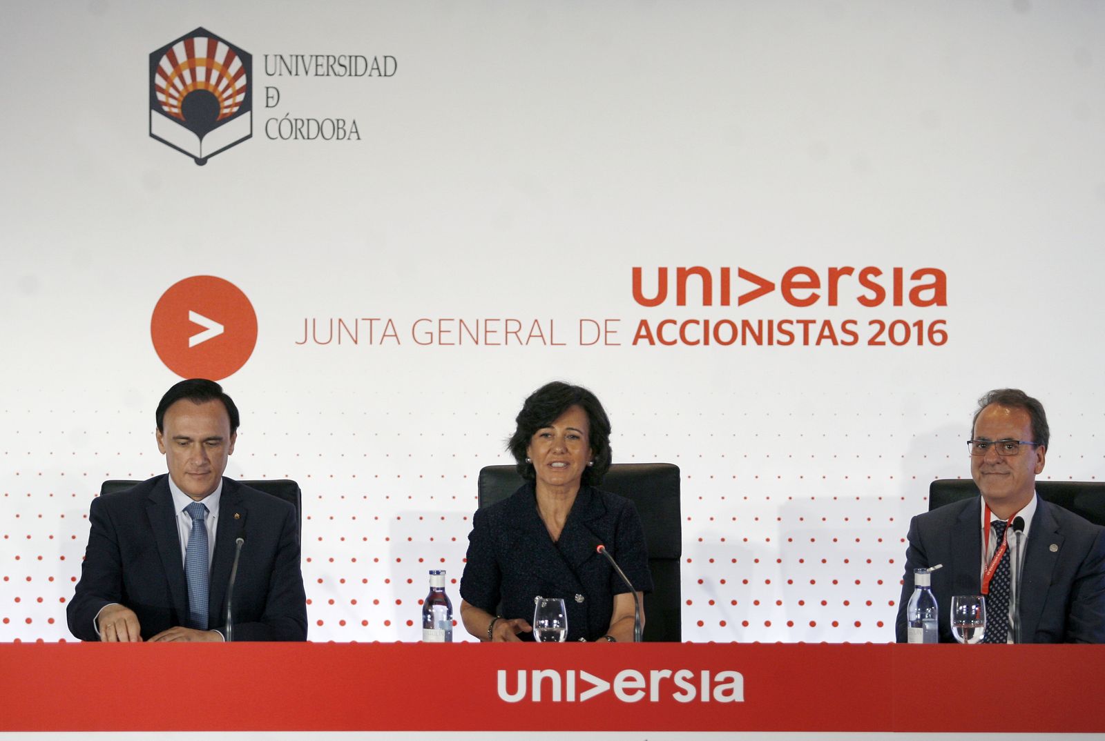 Ana Botín, presidenta del Santander, en la junta de accionistas de Universia, la red de universidades que impulsa el banco