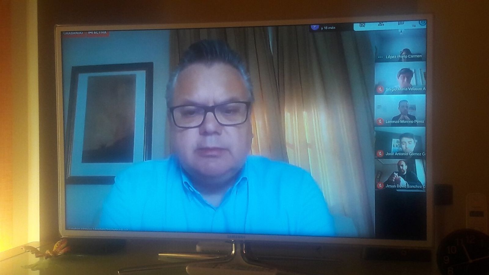 El alcalde de Puente Genil, Esteban Morales, durante el pleno telemático.