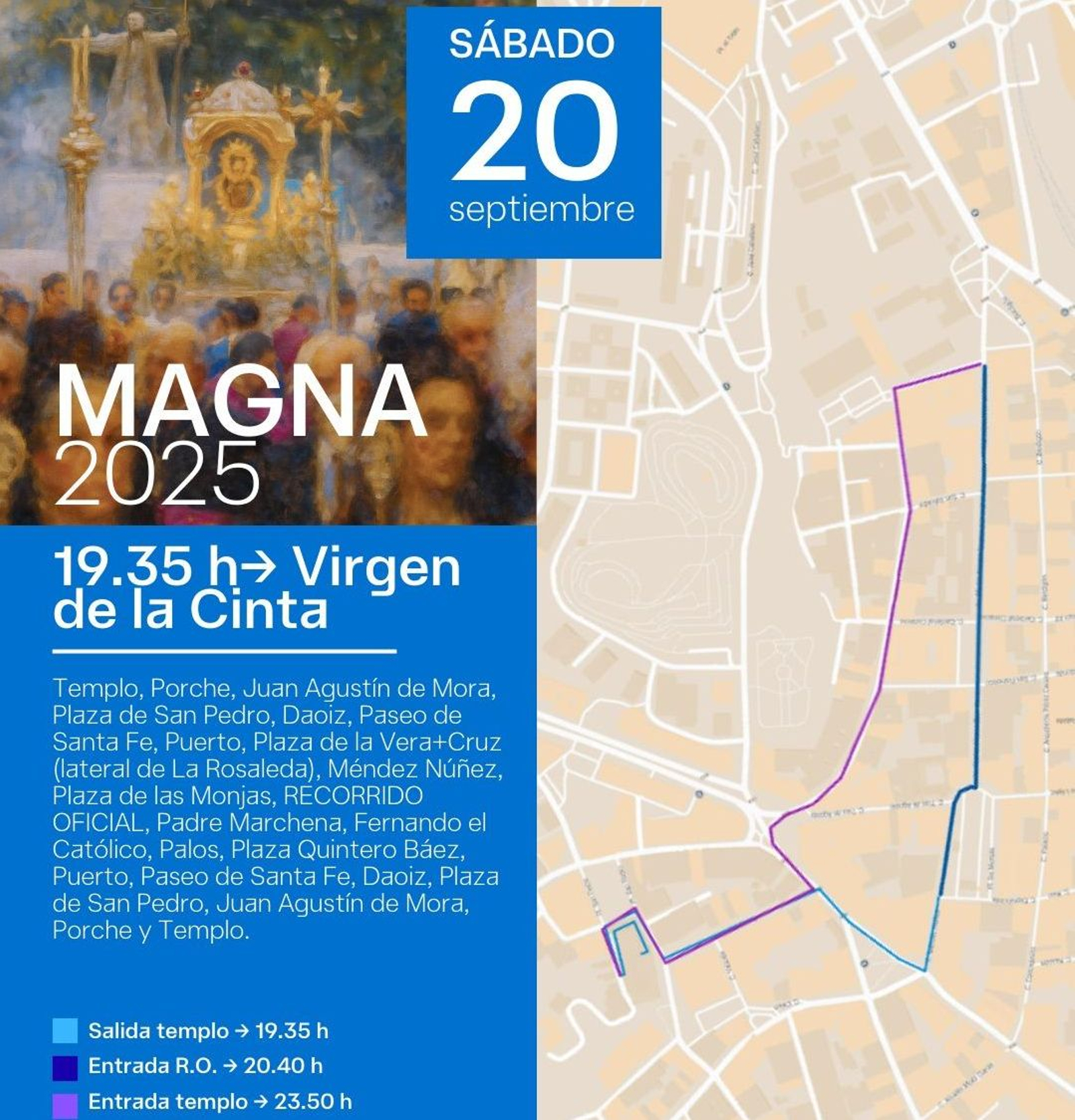 Recorrido de la Virgen de la Cinta en la Magna Mariana de Huelva.