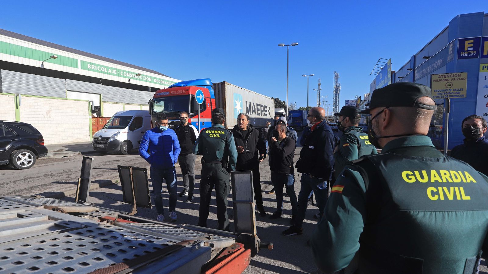 Fotos de los piquetes en el polígono de Palmones