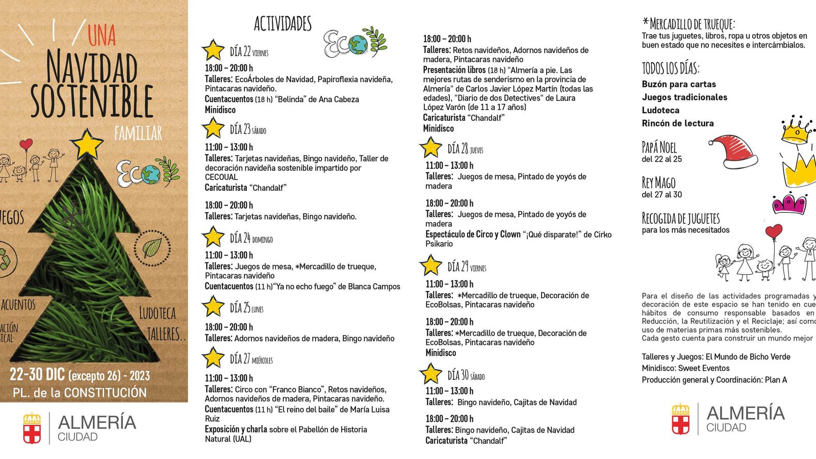 Cartel con las actividades programadas