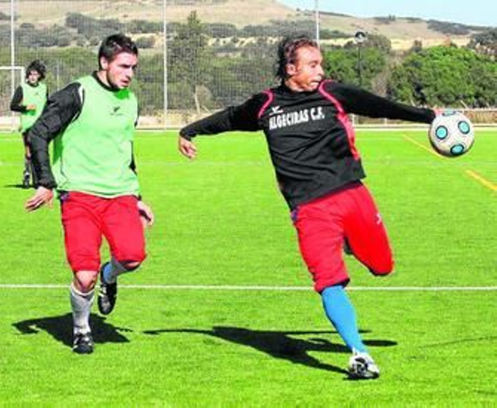 Iván Guerrero (derecha), junto a Marcelino en un entrenamiento.