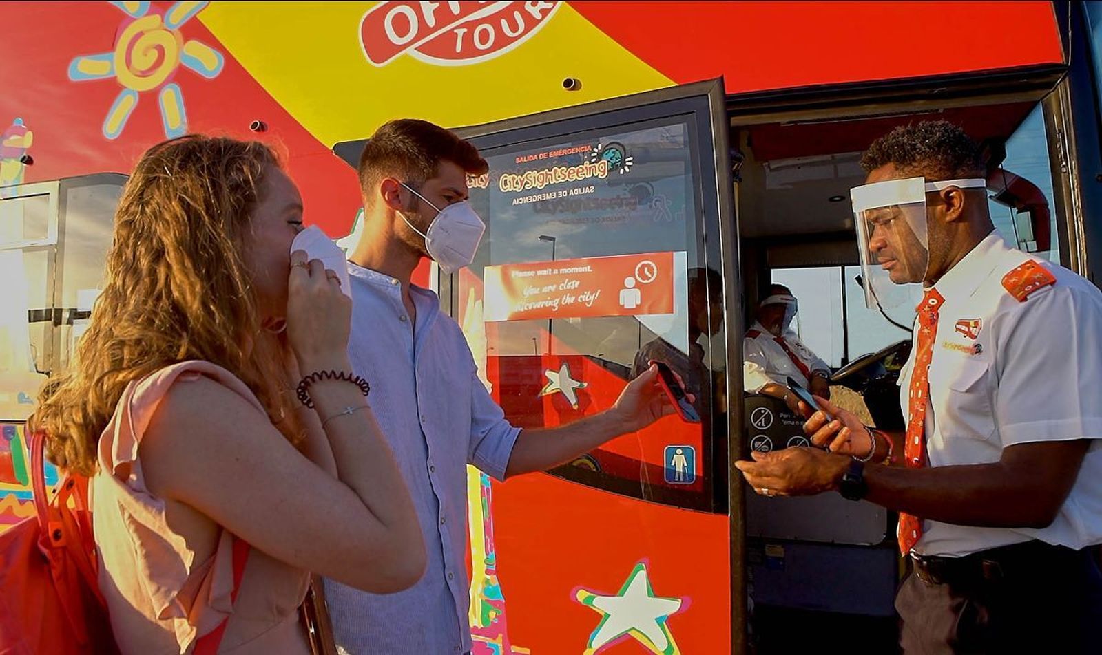Medidas de prevención en un autobús de City Sightseeing Málaga