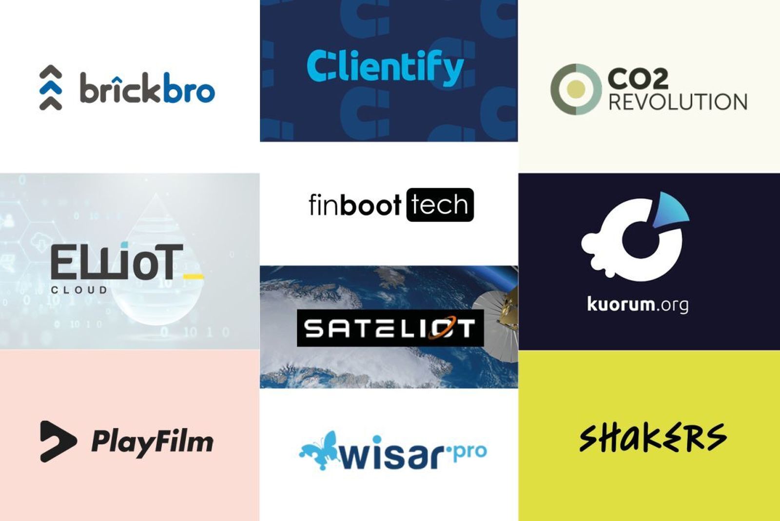 Los logos de las diez "startups" españolas que han llegado a Silicon Valley.