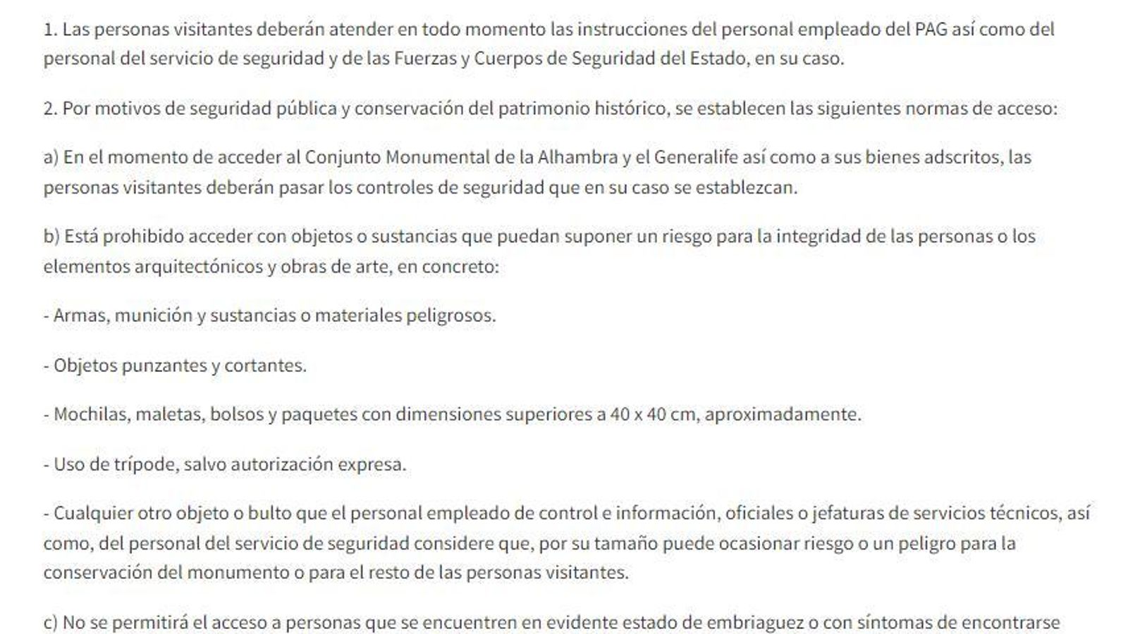 Fragmento de la normativa a la que remite el Patronato.
