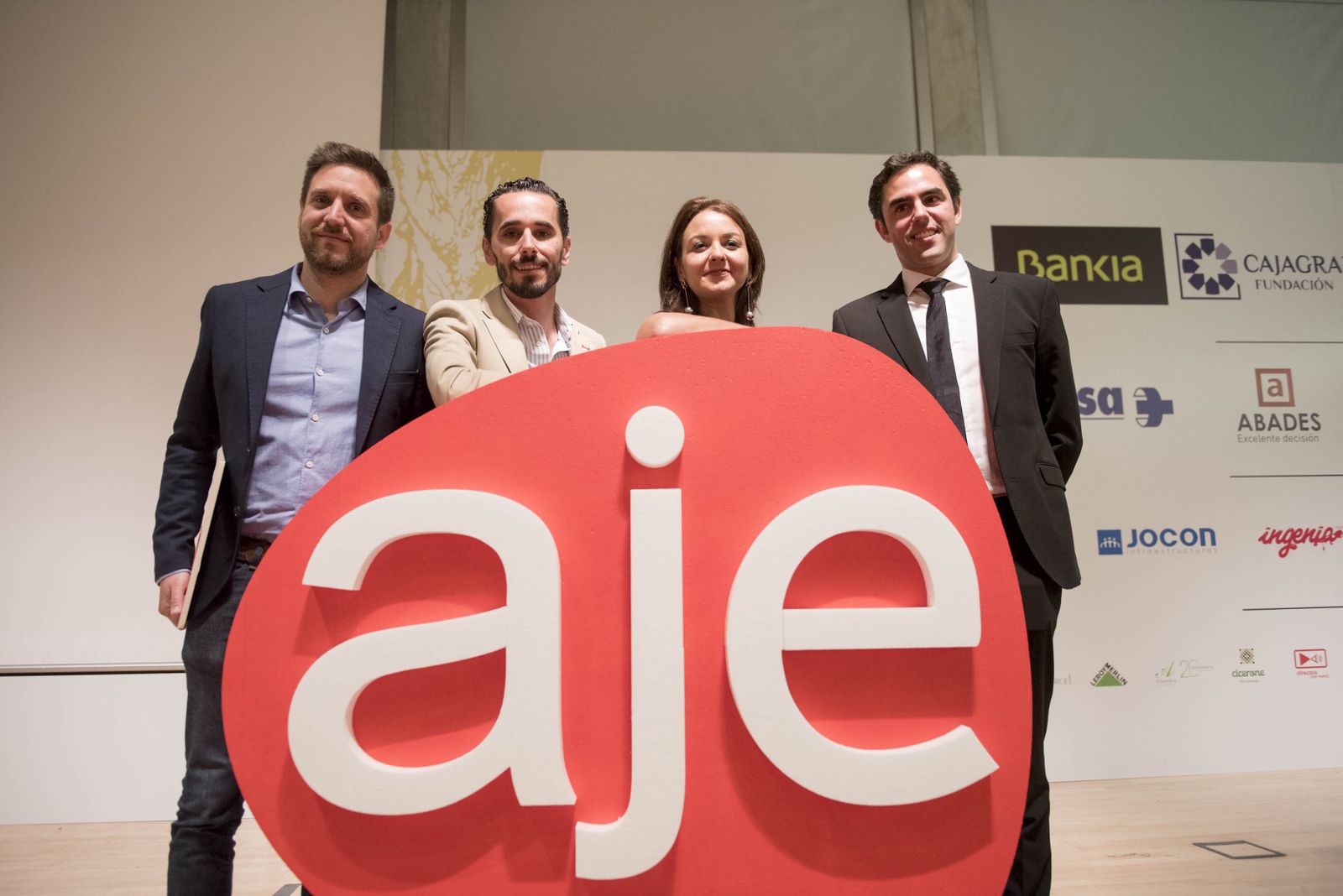 Gala de entrega de los premios AJE en el Cubo de Bankia.