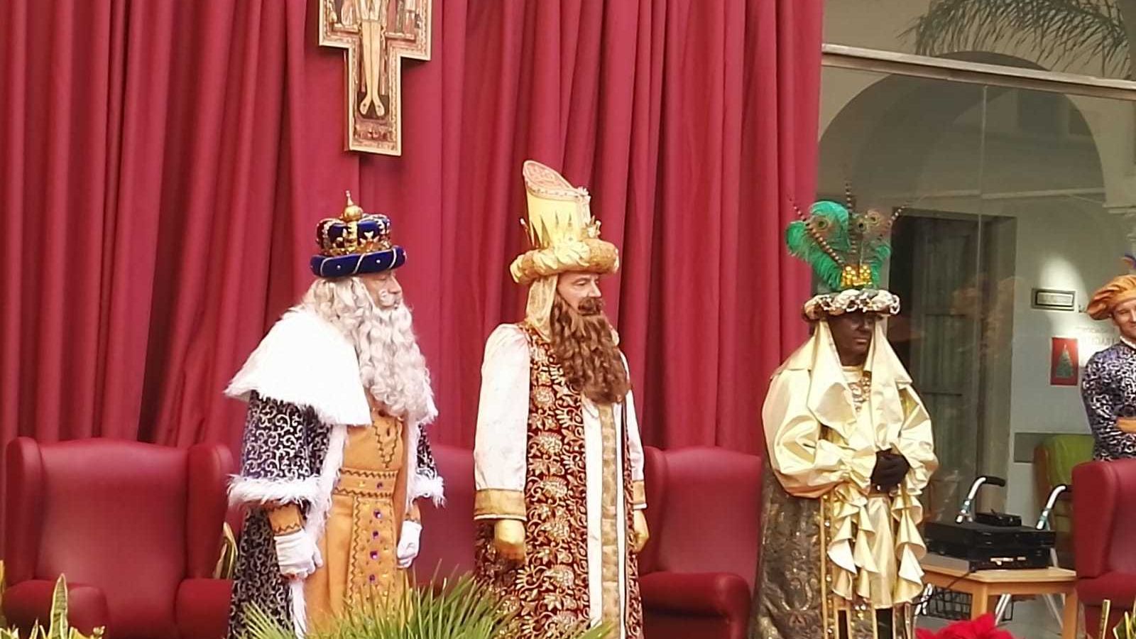 Melchor, Gaspar y Baltasar, en el residencia de Fragela.