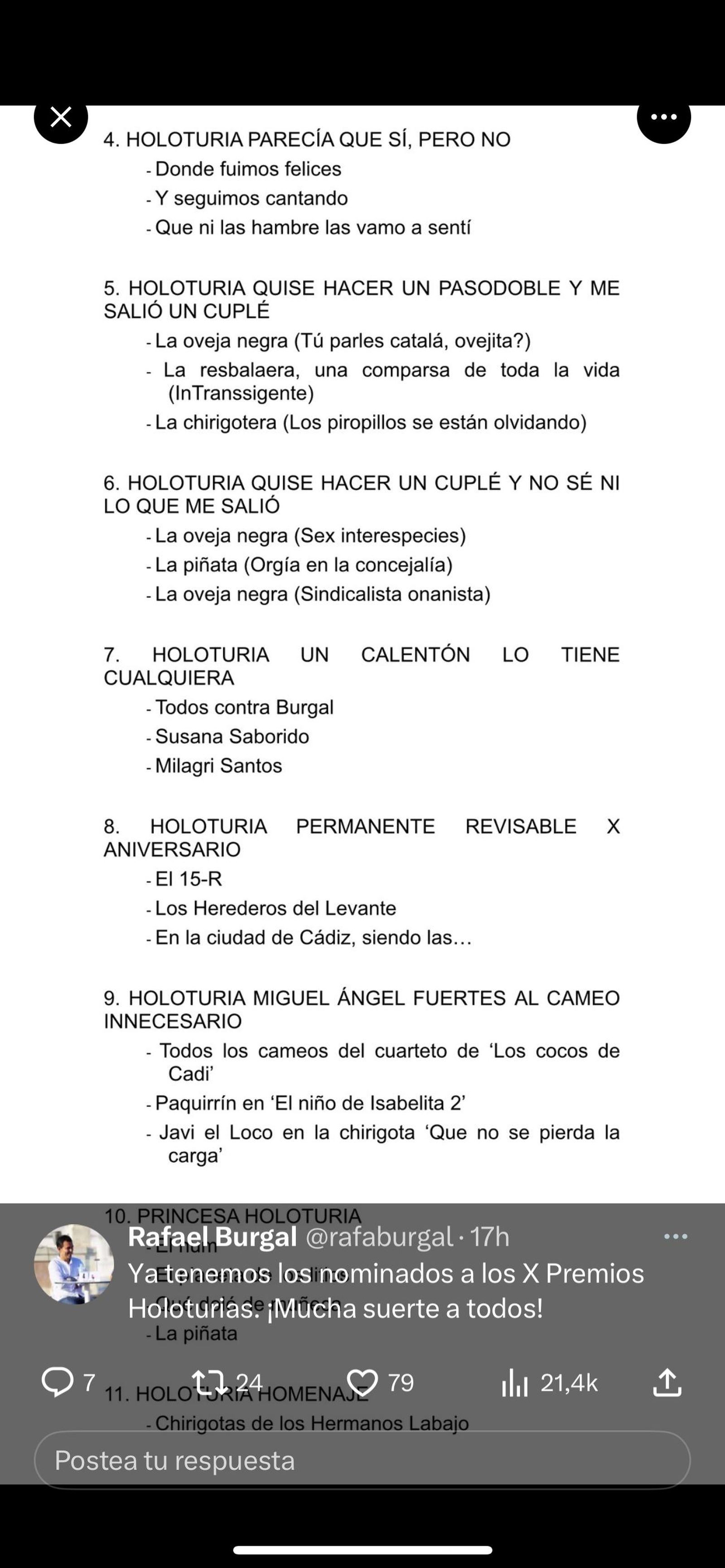 Premios Holoturia