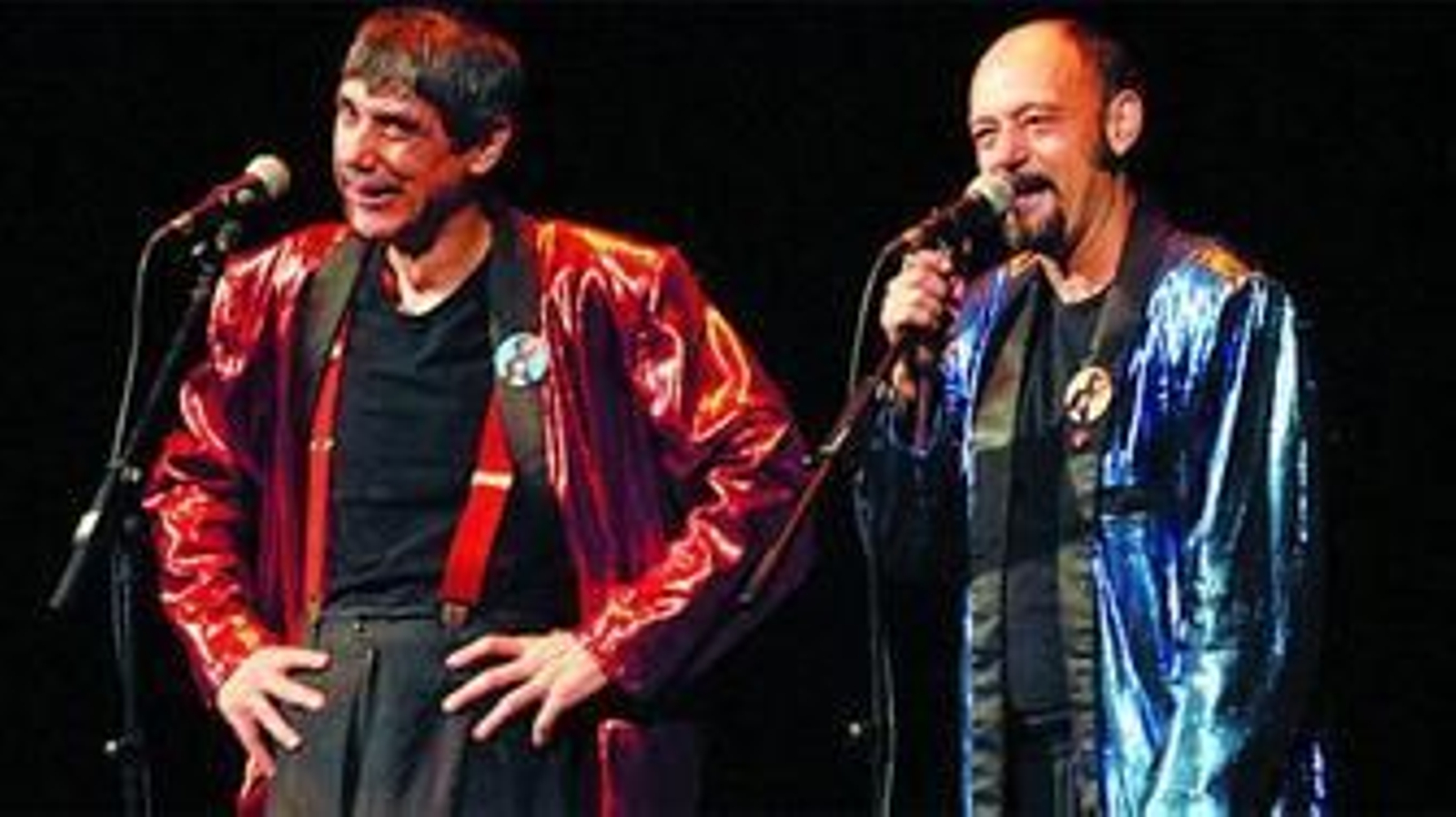 Faemino y Cansado, durante su actuación en el Gran Teatro Falla.