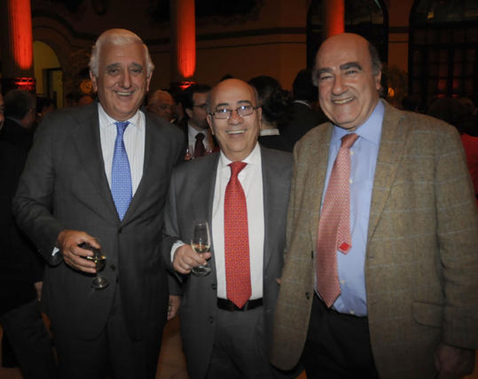 Santiago Herrero, Faustino Rodríguez, propietario del 'catering' Alta Cazuela, y Cristóbal Cantos, secretario general de Asaja Andalucía.