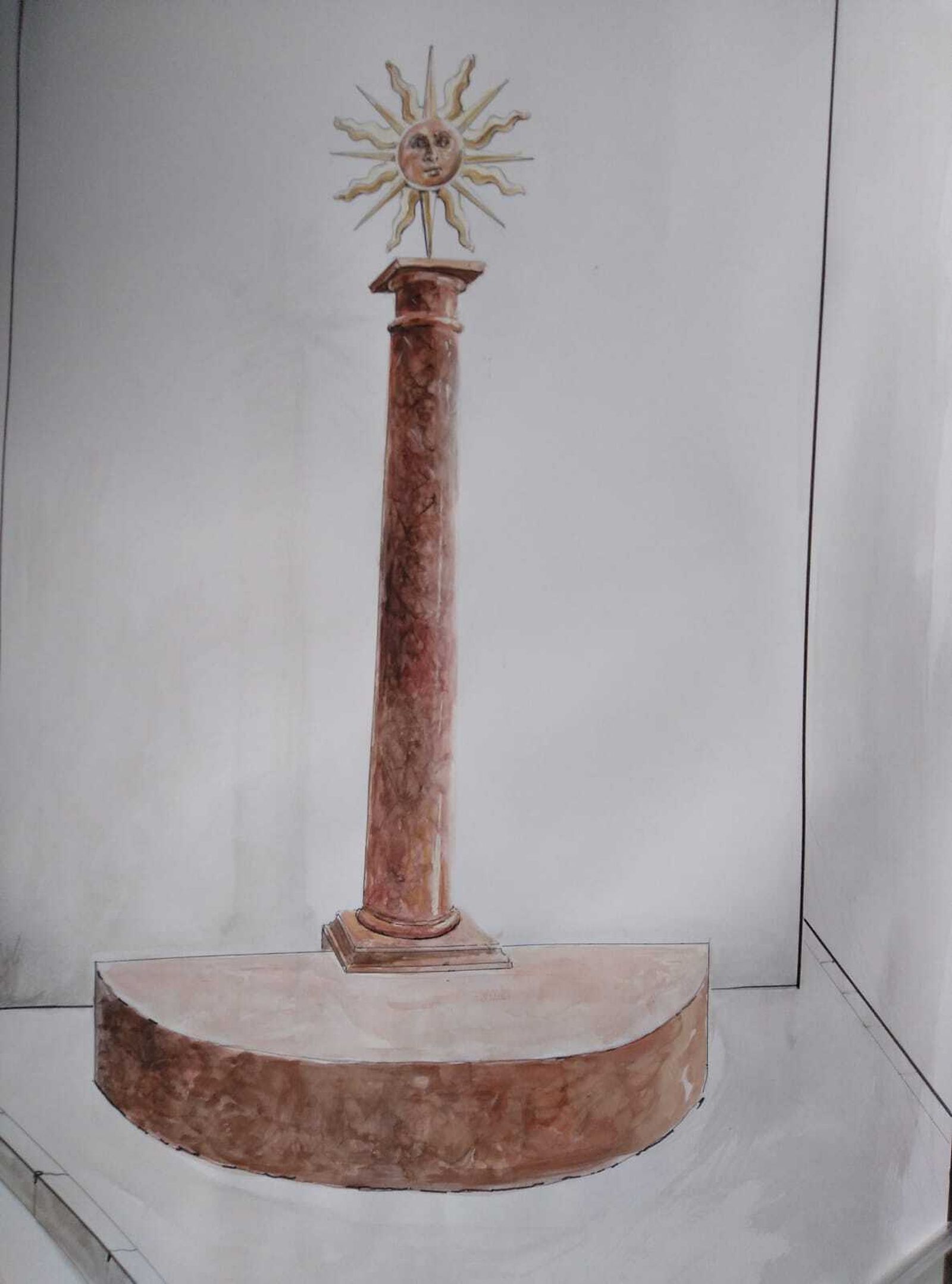 Dibujo del monumento al sol.