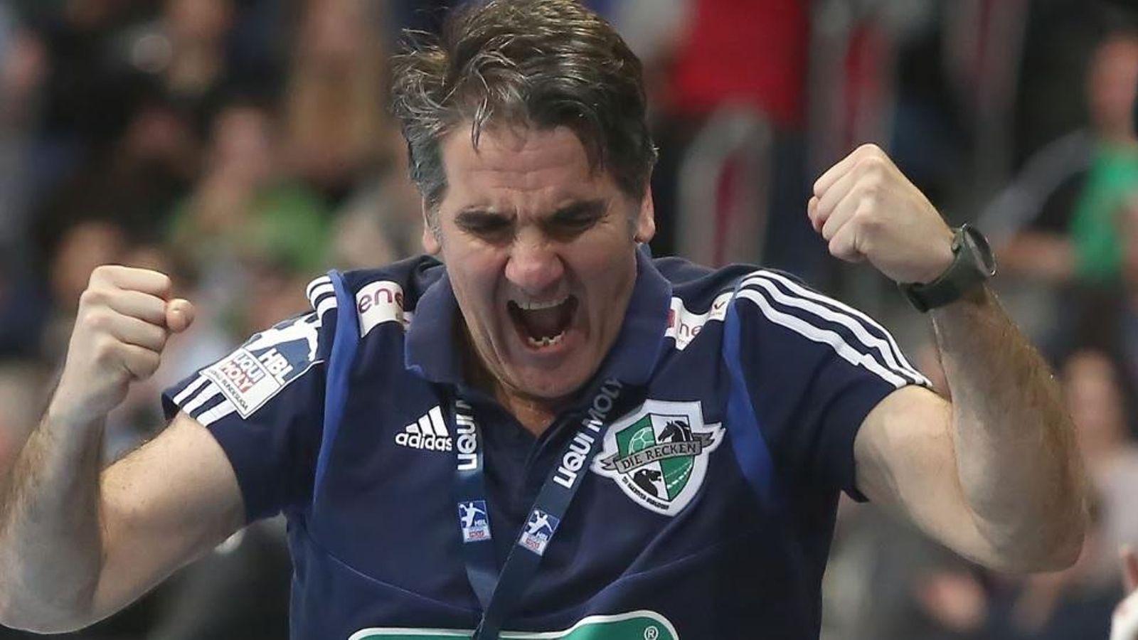 Ortega celebra un gol de equipo. Ortega celebra un gol de equipo.