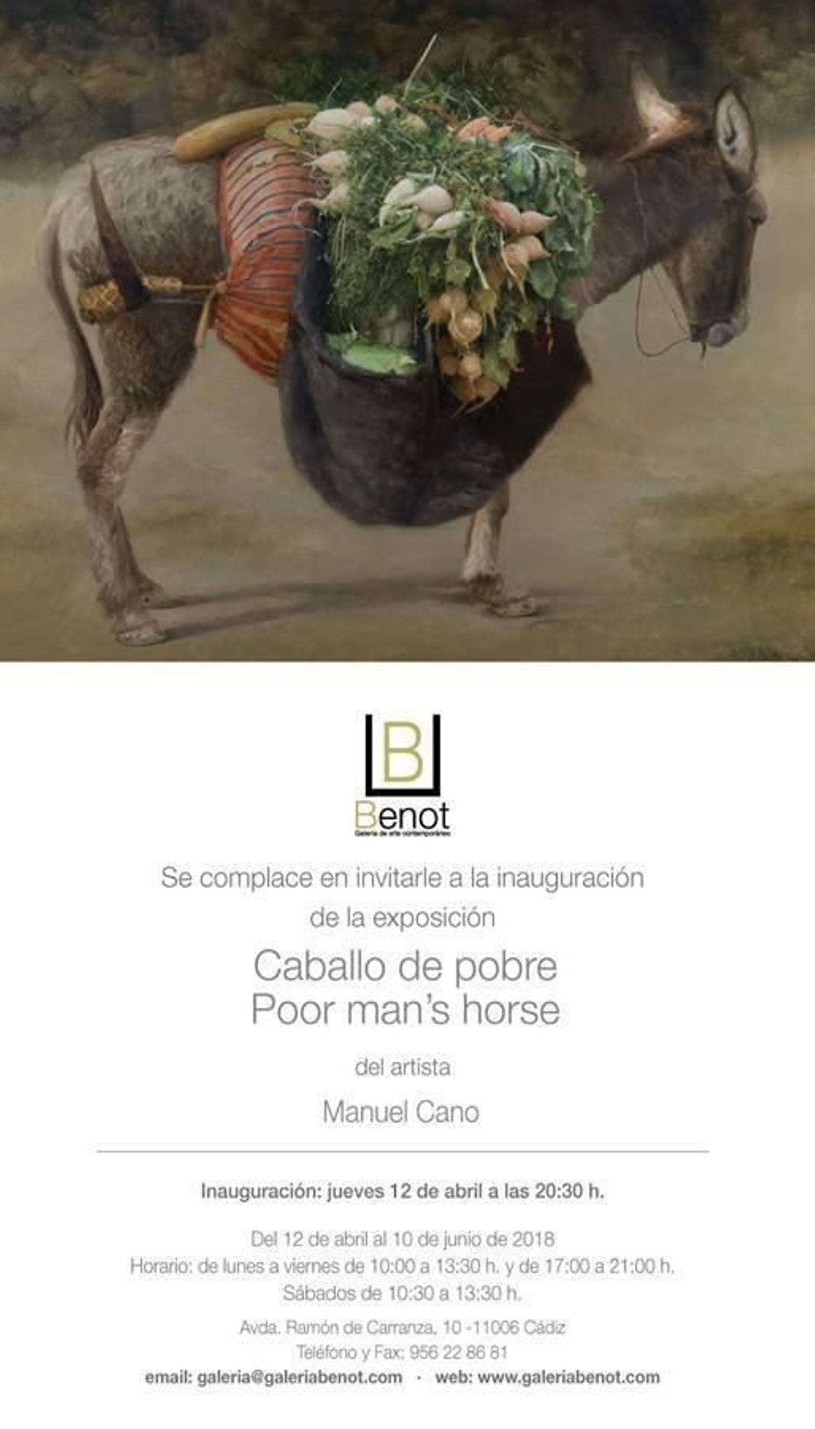 Caballo de pobre de Manuel Cano, en Benot