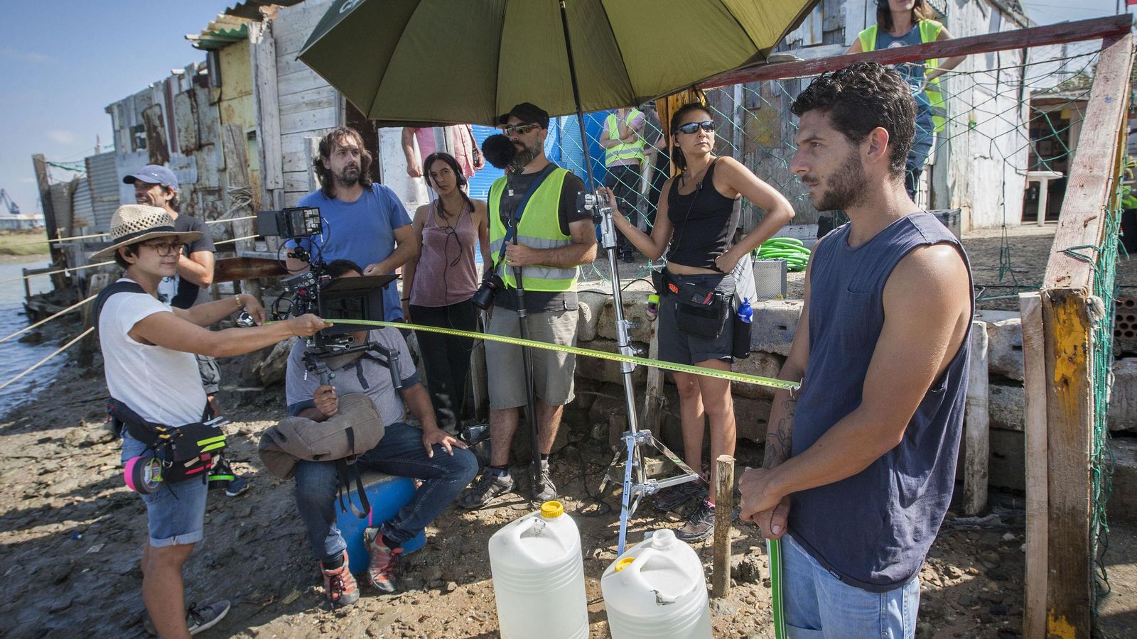 Un instante del rodaje en el barrio de La Casería, en septiembre del año pasado.