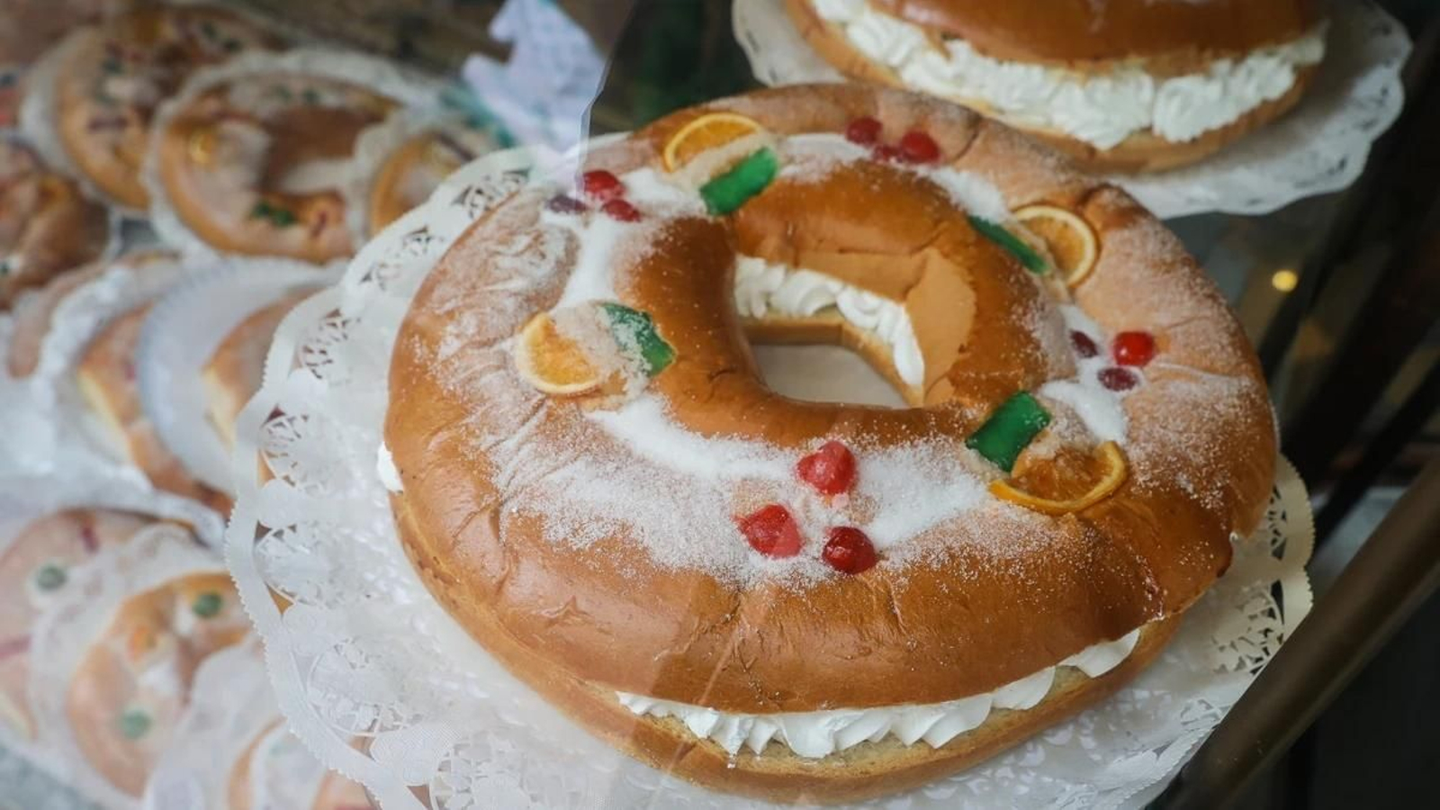 Un roscón de Reyes.