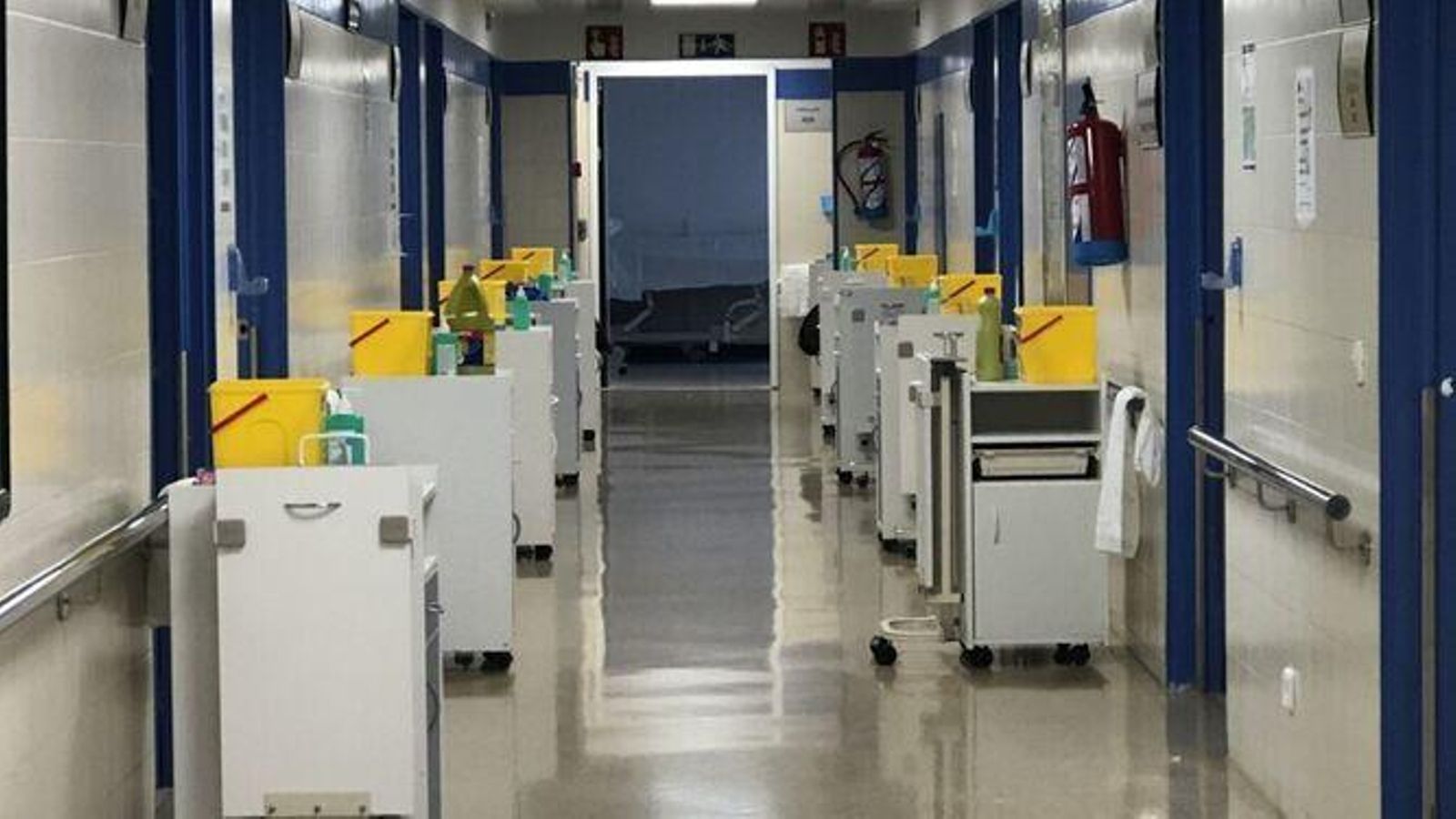 Zona de hospitalización para Covid 19 del Hospital Clínico