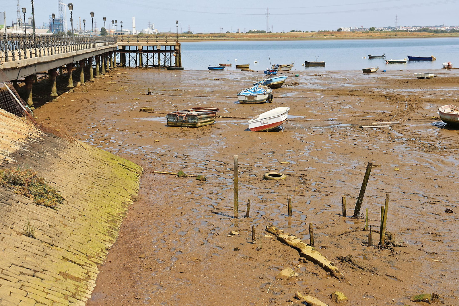 Imágenes del estado actual del muelle de la Reina en La Rábida