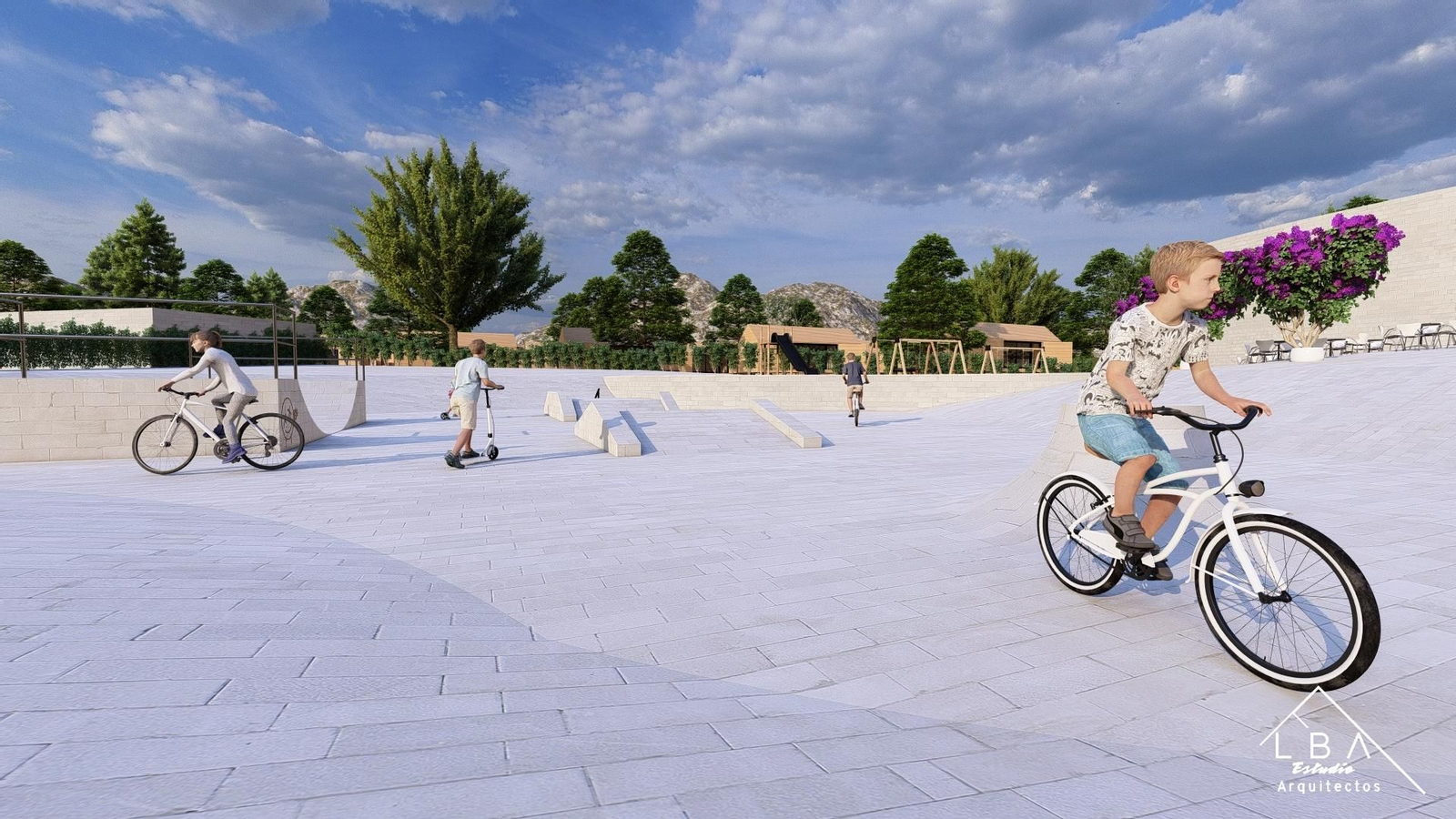 Bocetos digitales del futuro Eco Active Resort de Jaén.