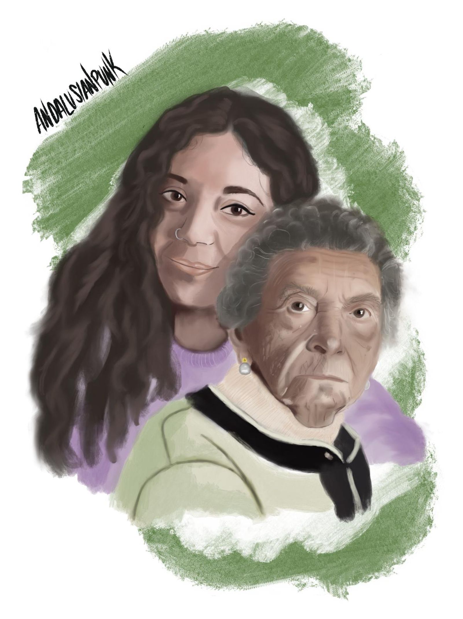 El retrato de Claudia Moneo y su abuela.