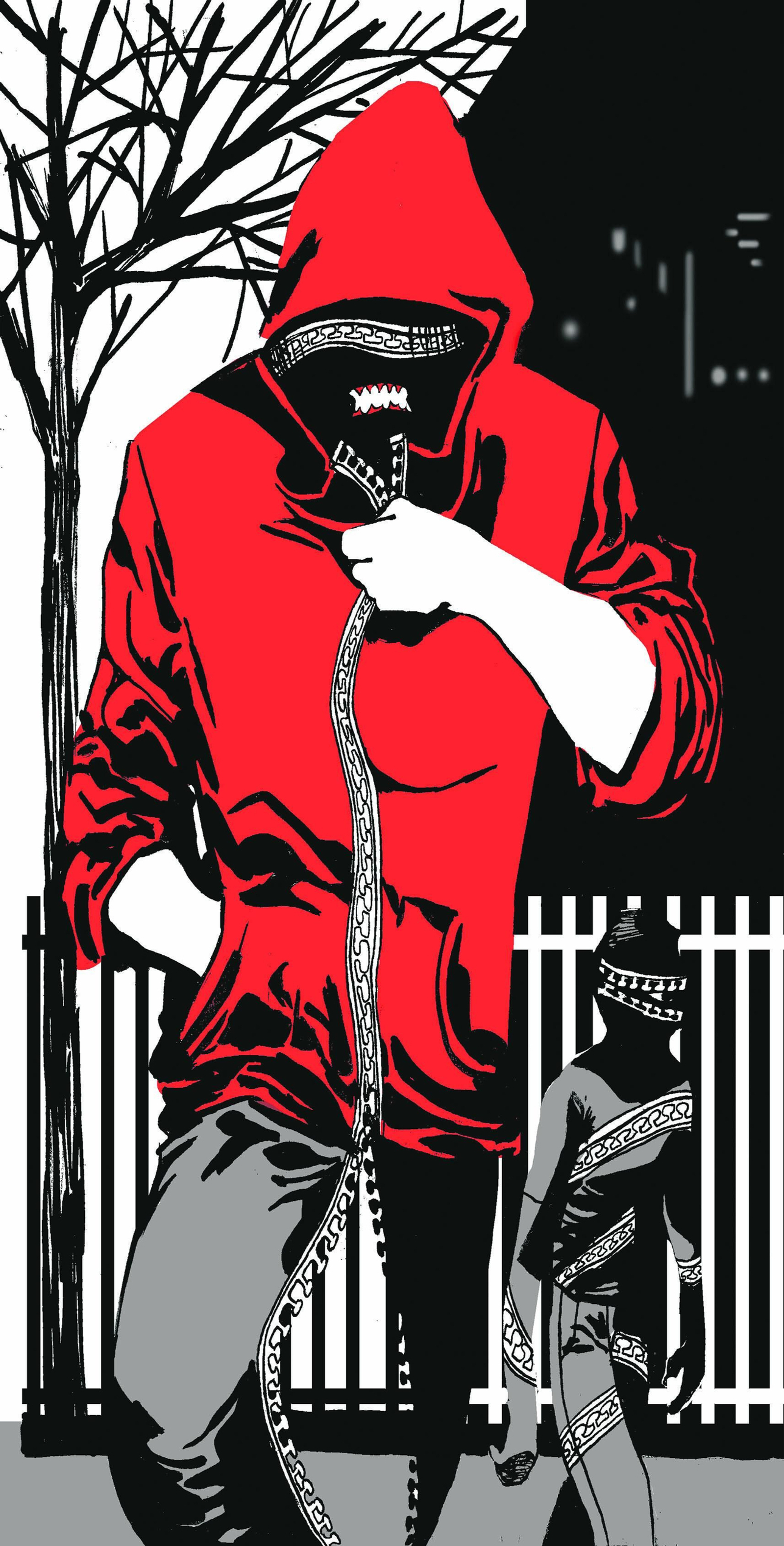 Ilustración de un agresor.