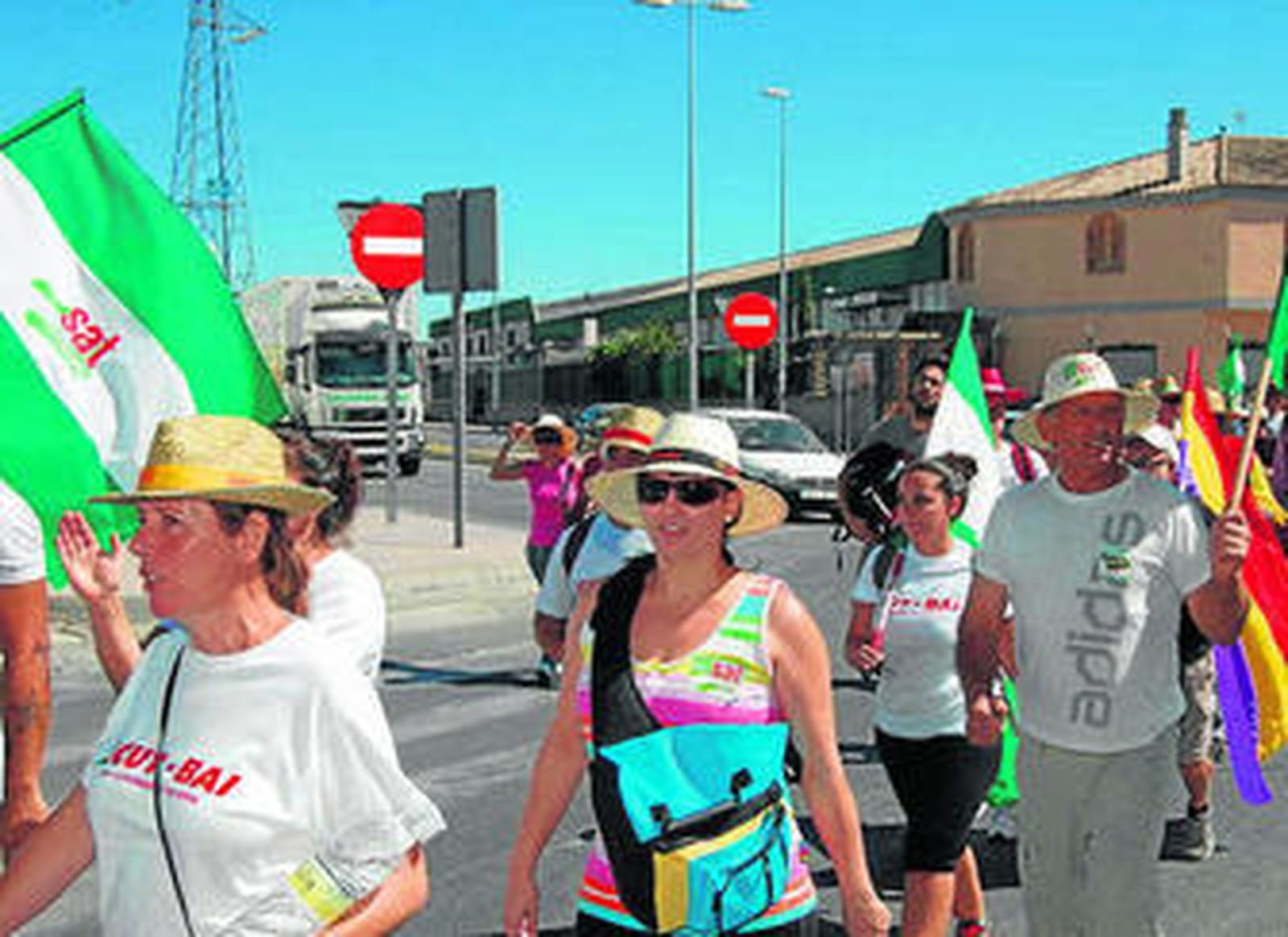 La marcha del SAT a su paso por Granada.