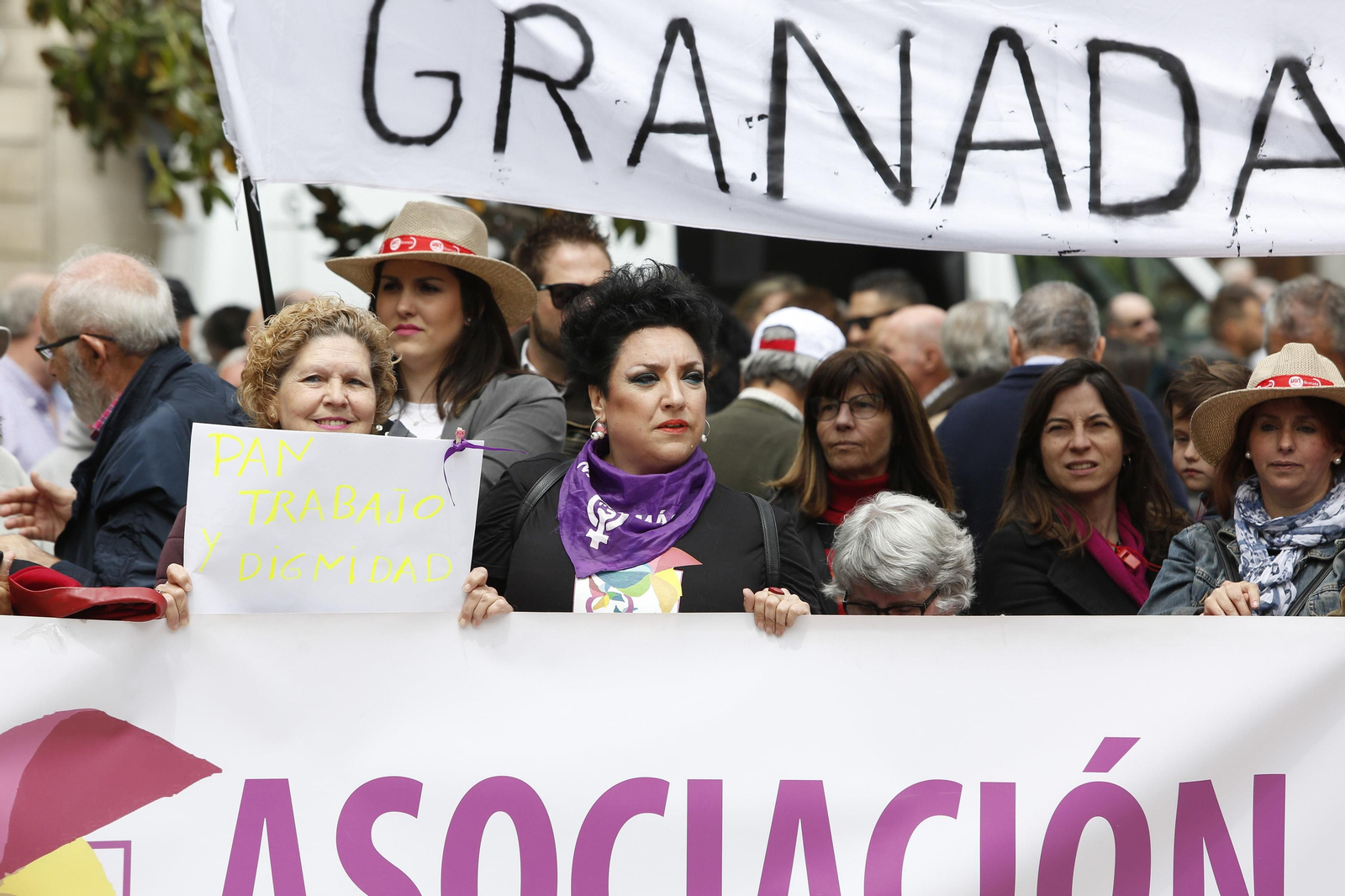 La manifestación del Primero de Mayo de Granada, en imágenes