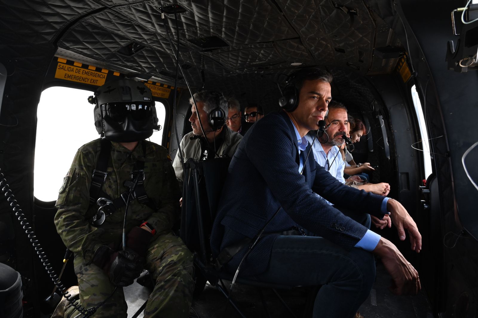 Pedro Sánchez sobrevuela la ‘zona cero’ del temporal que arreció la semana pasada a la provincia de Almería.