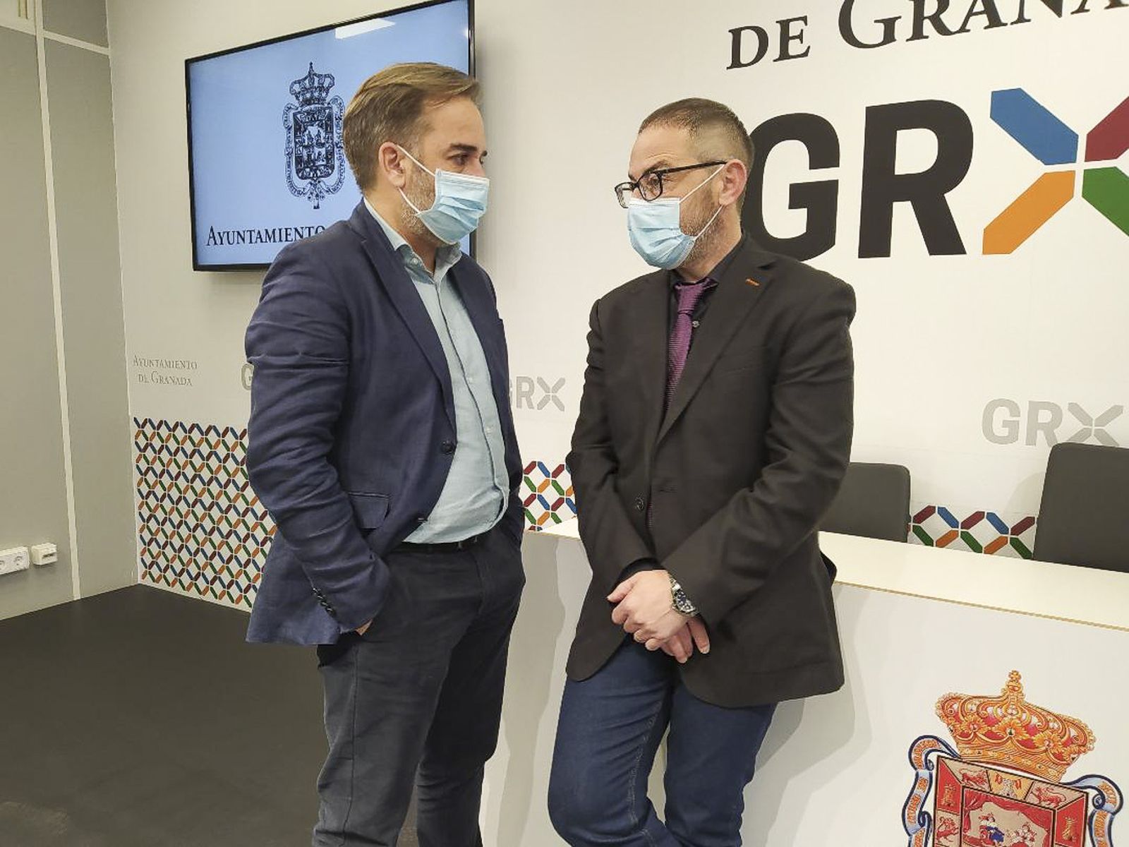 Jacobo Calvo y Miguel Ángel Fernández Madrid, esta mañana