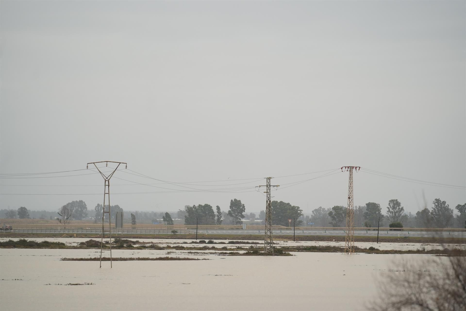 Terrenos anegados en Riotinto (Huelva) en una imagen de archivo de enero de 2025.