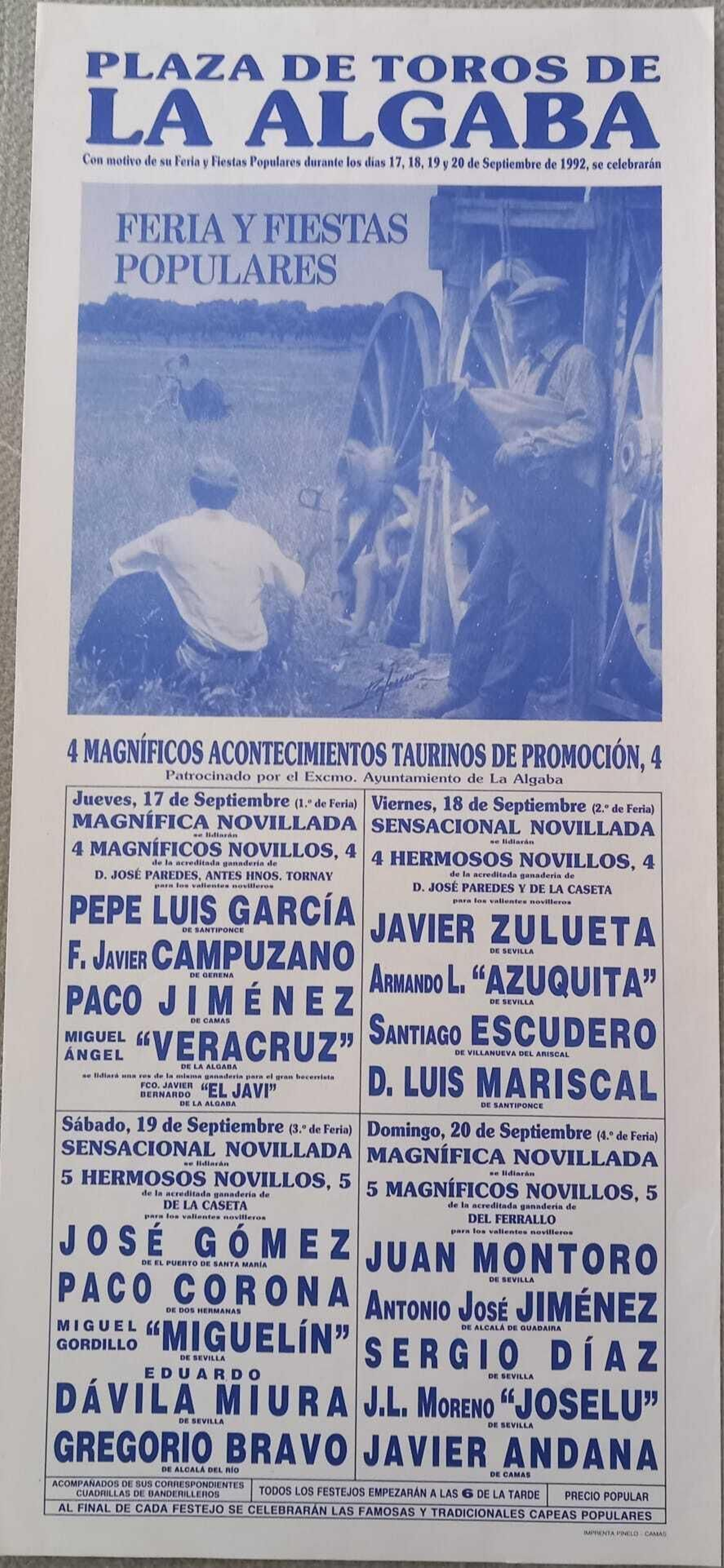 Los apellidos Zulueta y Mariscal ya coincidieron en este cartel de 1992.