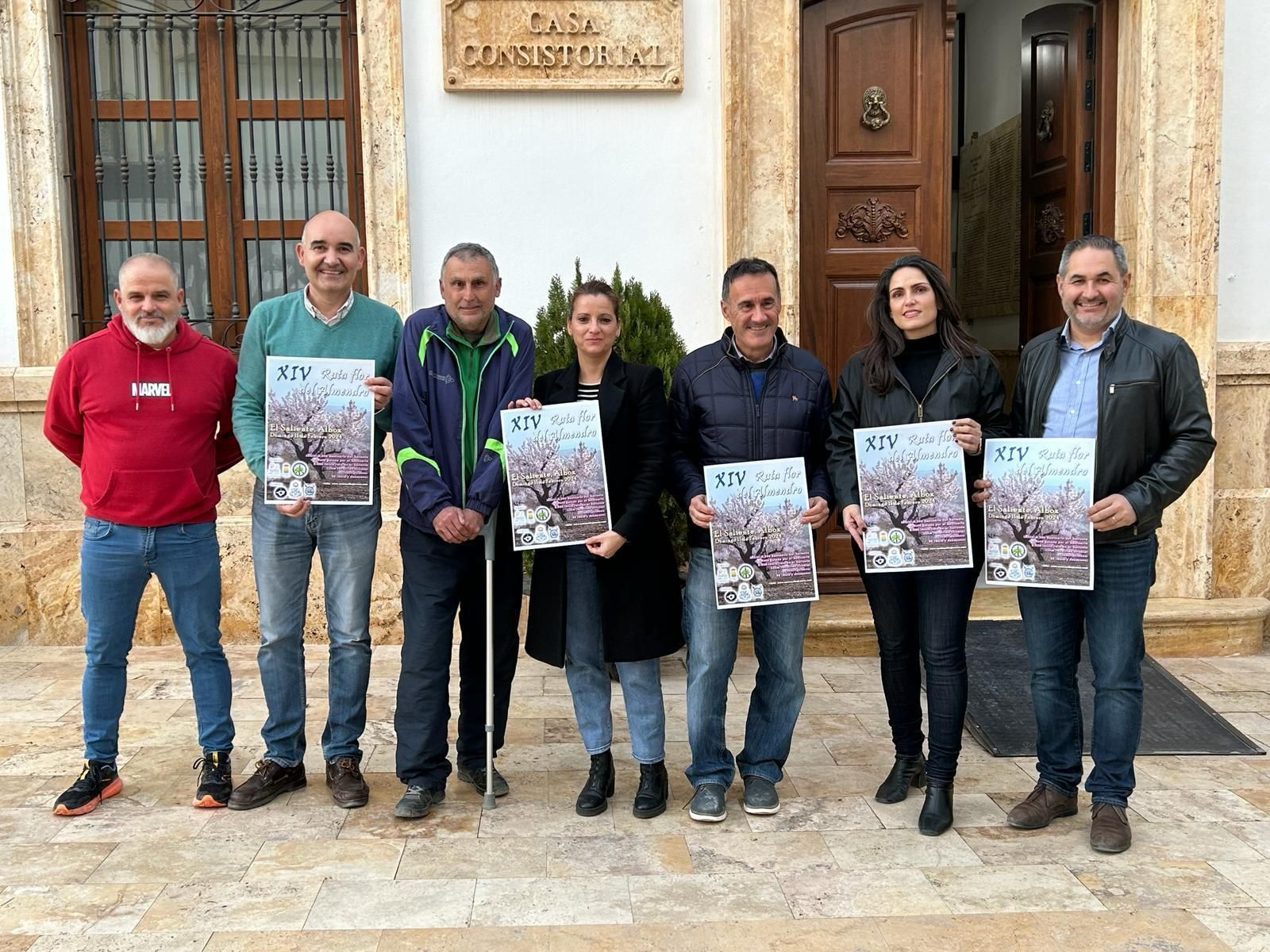 Presentación del Cartel con la alcaldesa, María del Mar Alfonso y el Presidente de Somos Albojenses, Diego Carrillo.