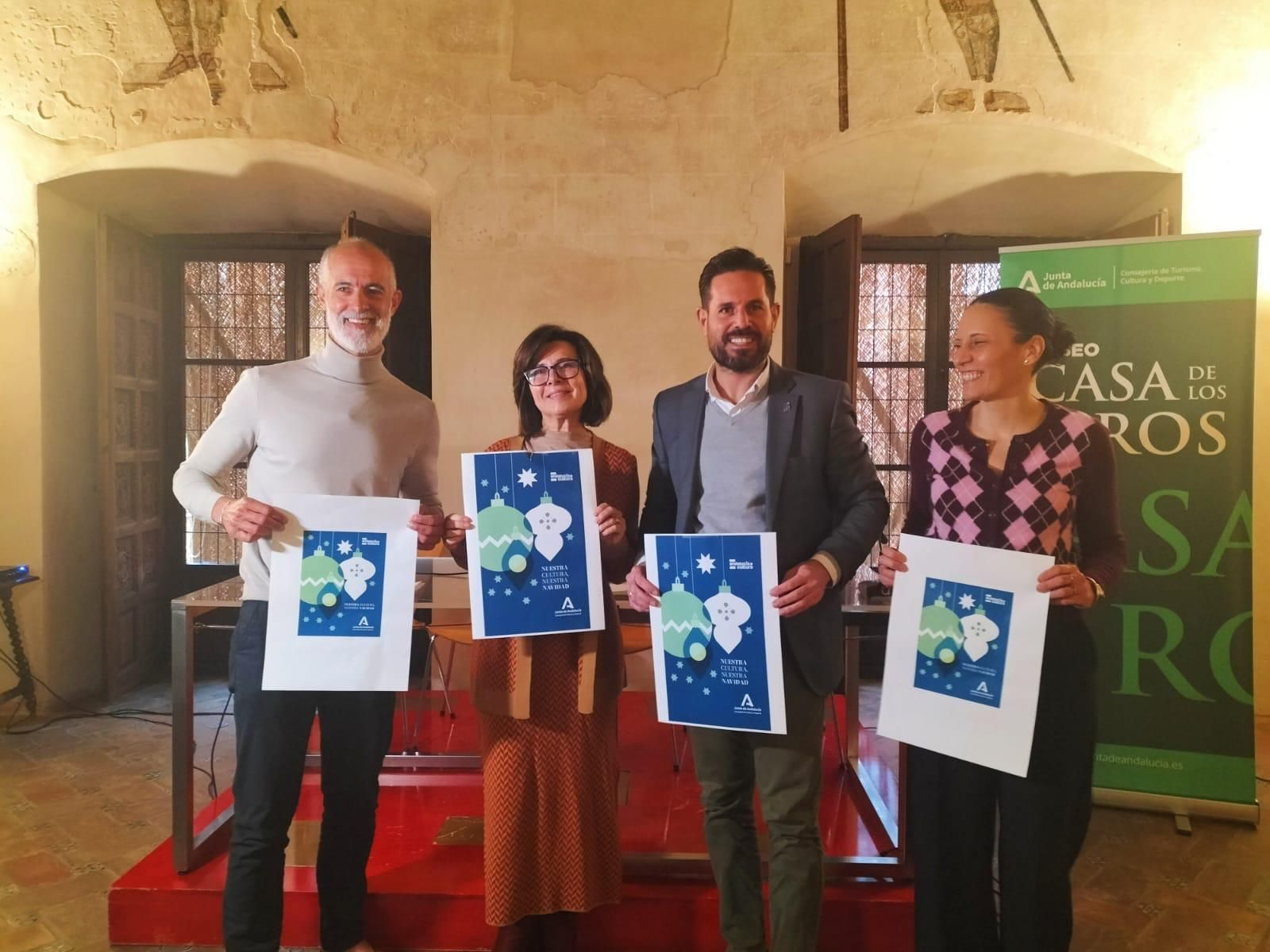 Presentación de la iniciativa con el delegado territorial de Cultura y Deporte, David Rodríguez, acompañado por los directores de museos y bibliotecas,