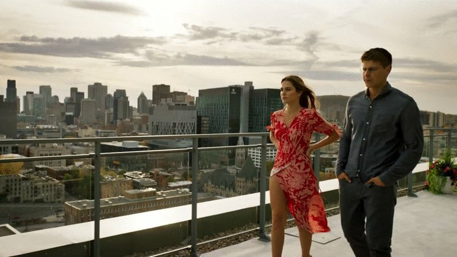 Maripier Morin y Alexander Landry en una imagen de 'La caída del Imperio Americano'.