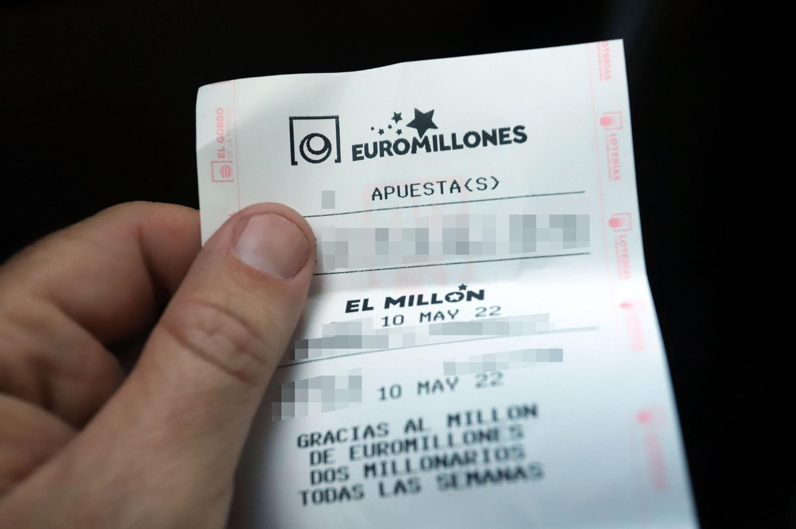 Un boleto del sorteo celebrado hoy.