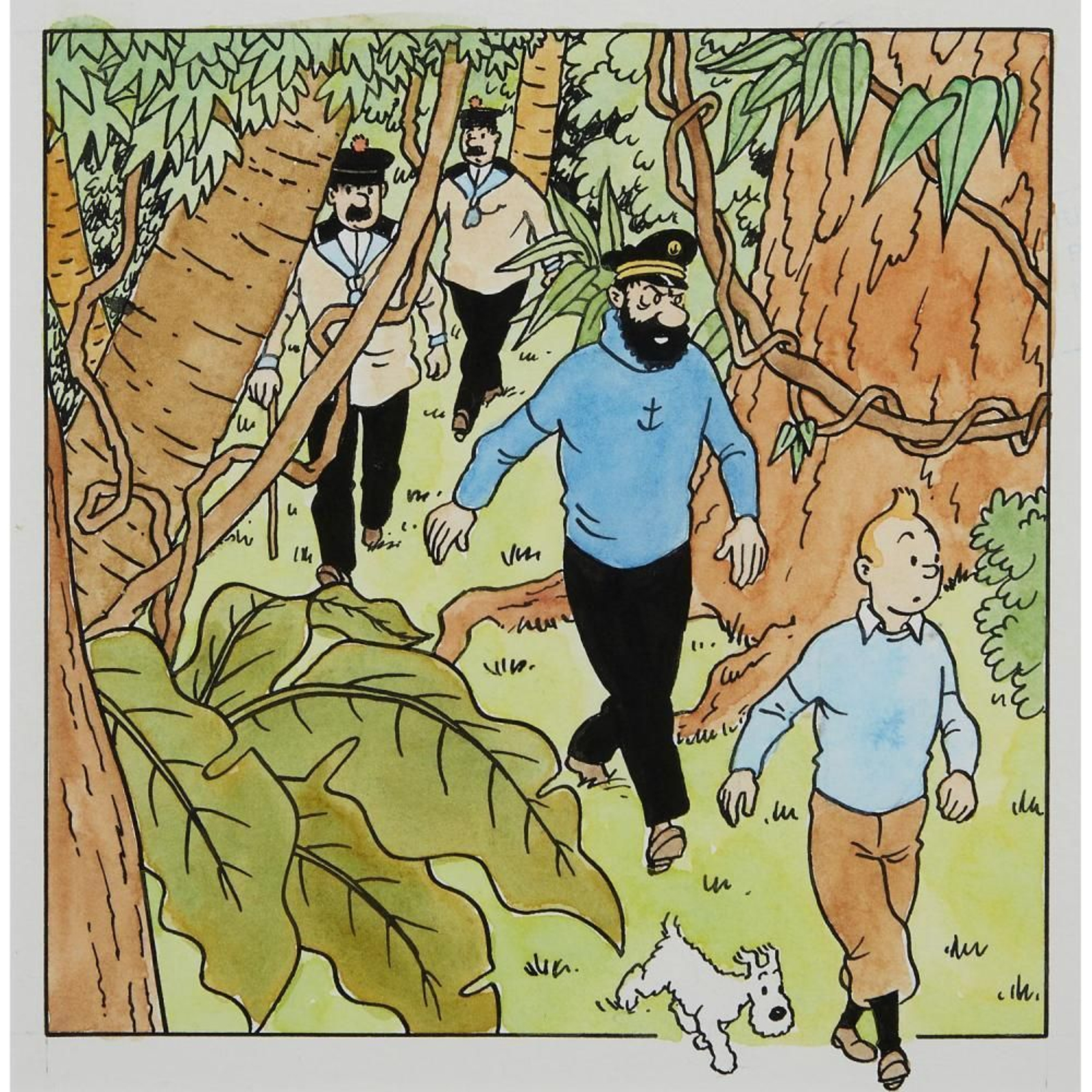 Ilustración de las aventuras de Tintín