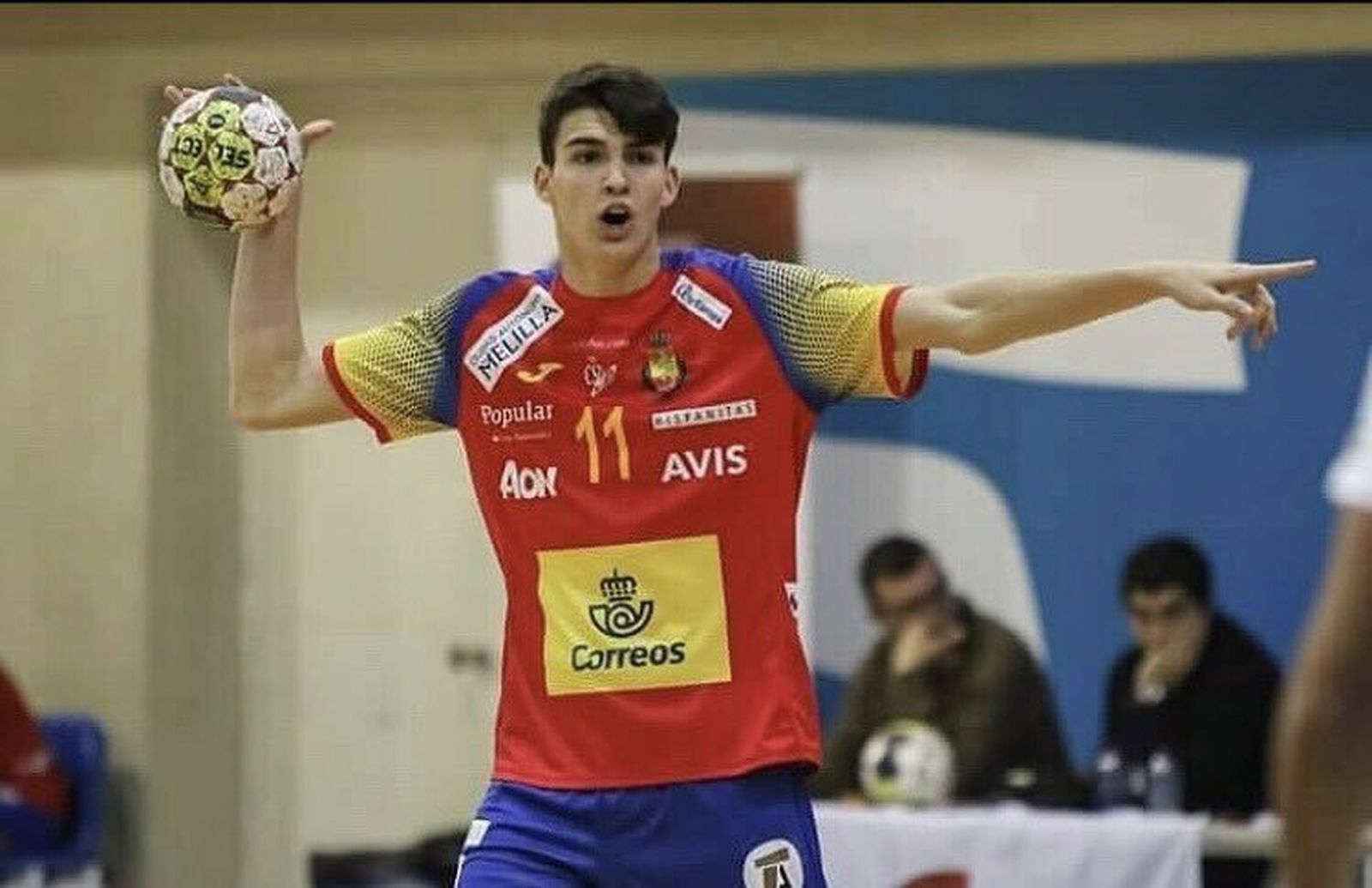 Juan Palomino, con la selección española.