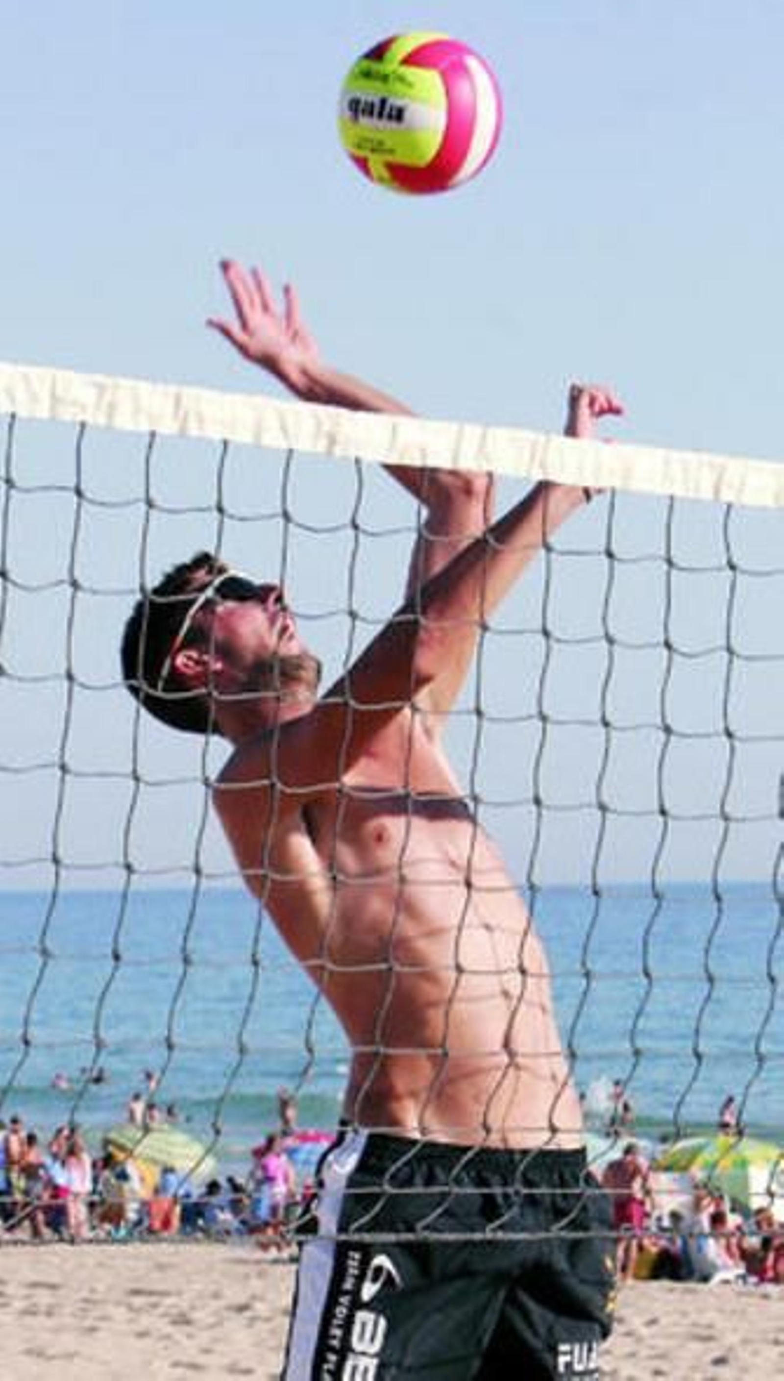 Germán López, durante un entrenamiento en La Barrosa.