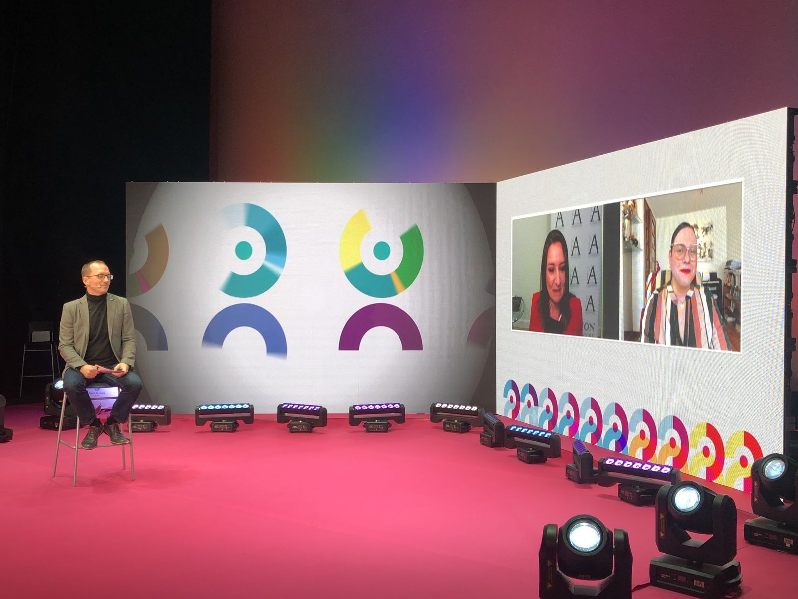 Momento del encuentro virtual que ha mantenido la actriz chilena