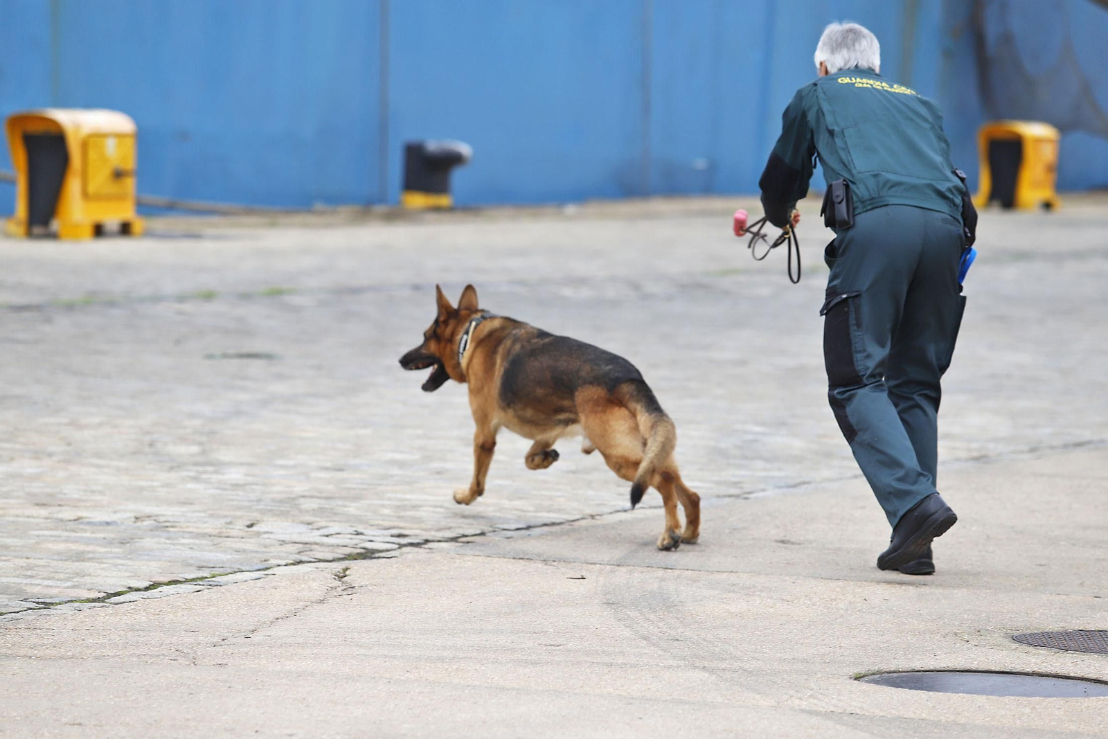 Imágenes del simulacro de explosivos realizado en el muelle de Levante